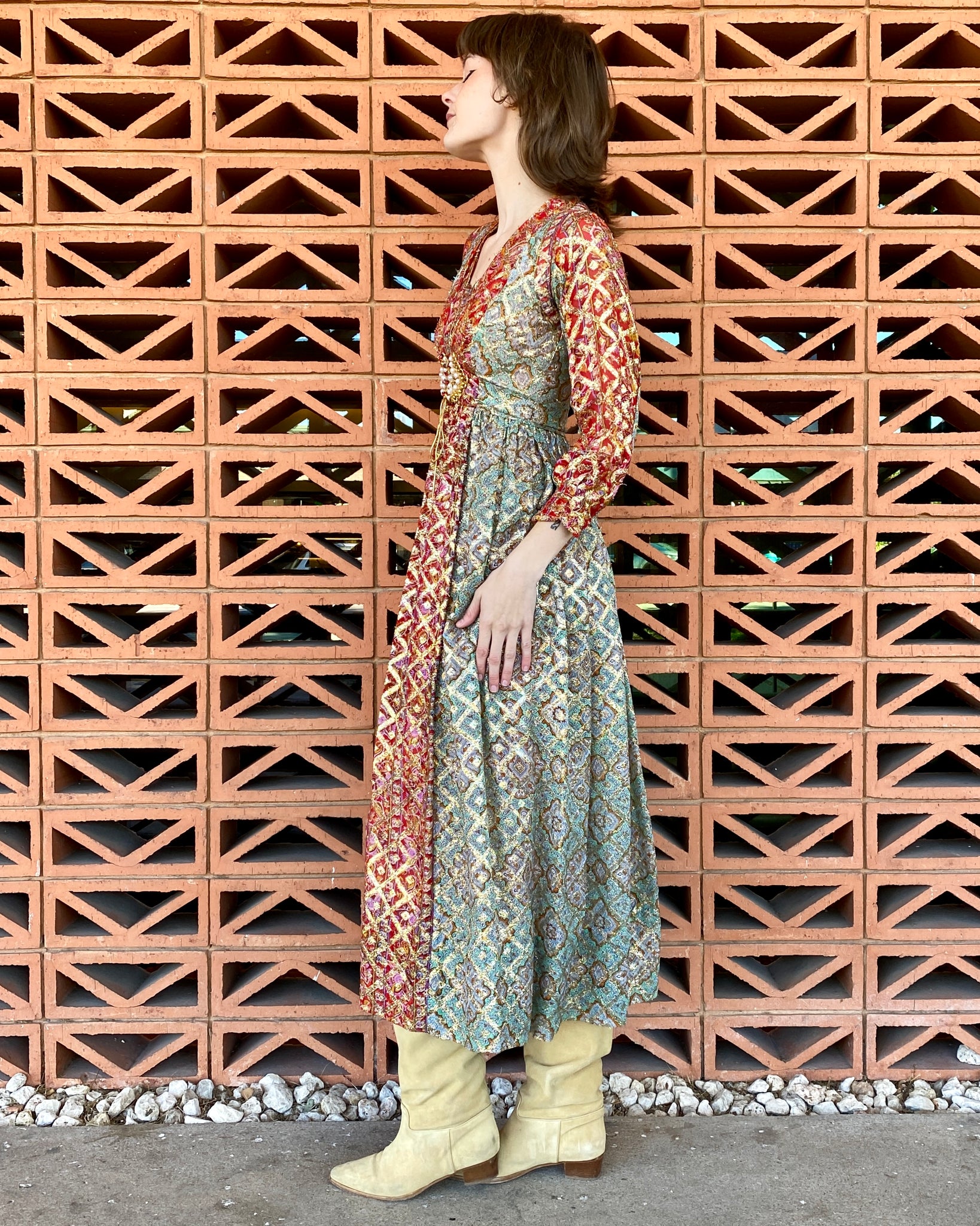 Juliet Metallic 60's Maxi Dress