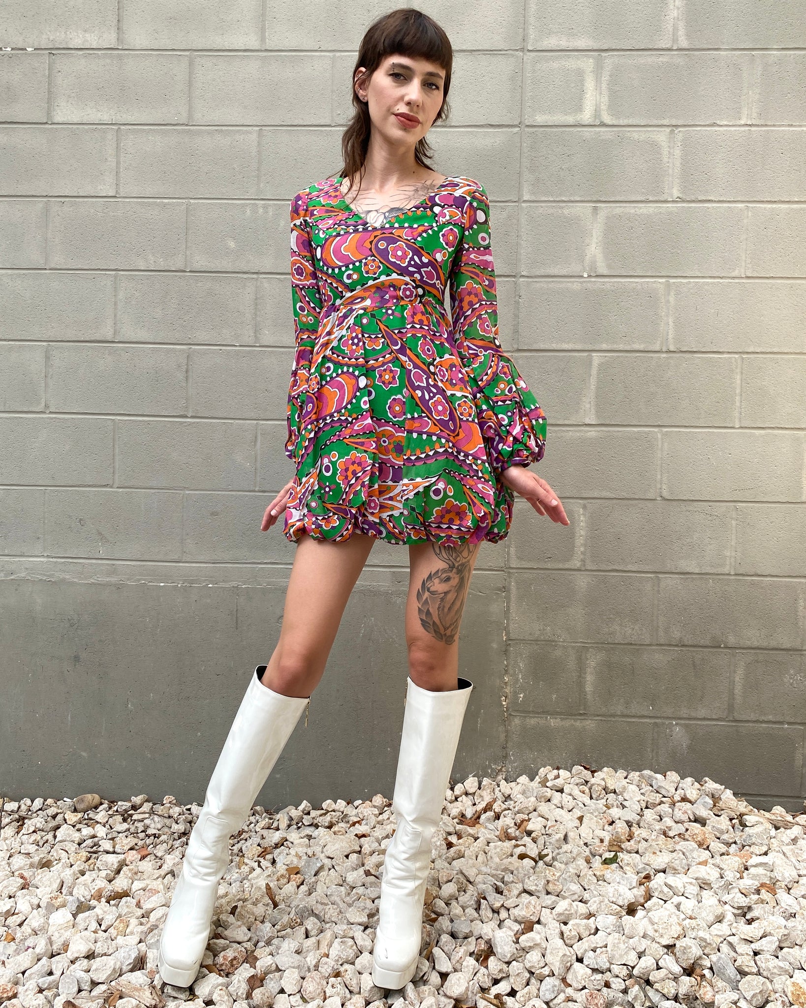 1960's Shortstops Psych Micro Mini Dress