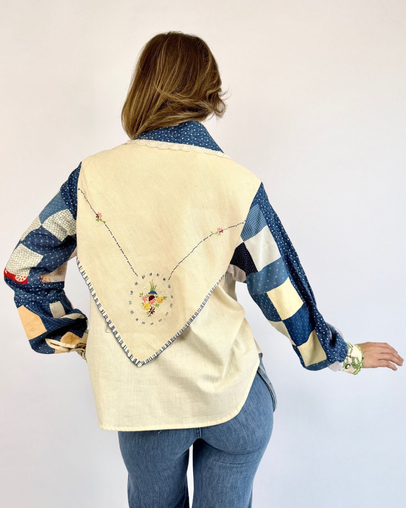 From The Garden Embroidered Quilt Blouse