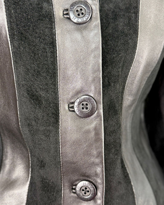 North Beach Leather Suede and Striped Jacket