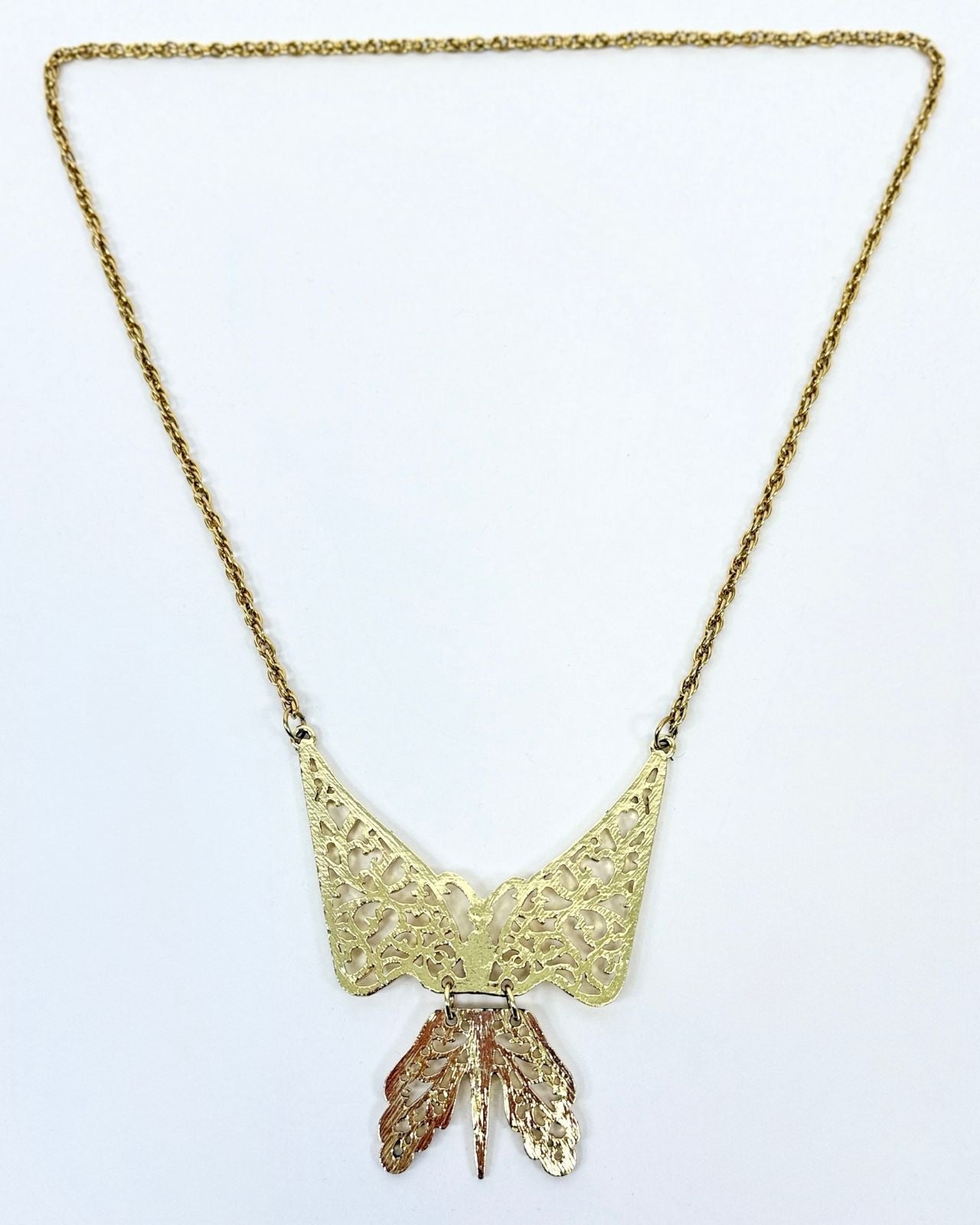 Golden Gem Butterfly Necklace