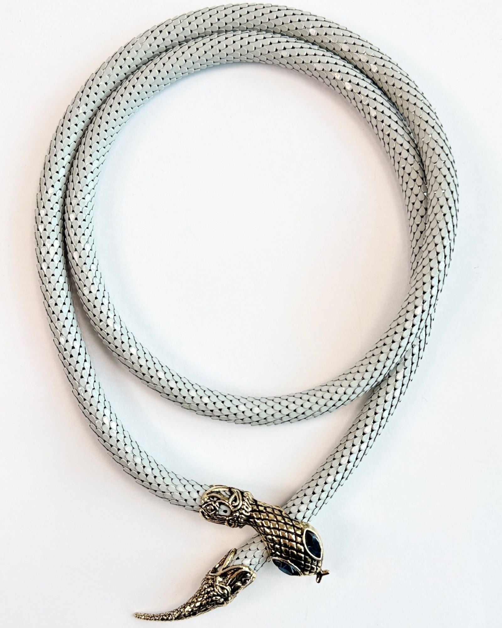 White Snake Mesh Necklace/Belt