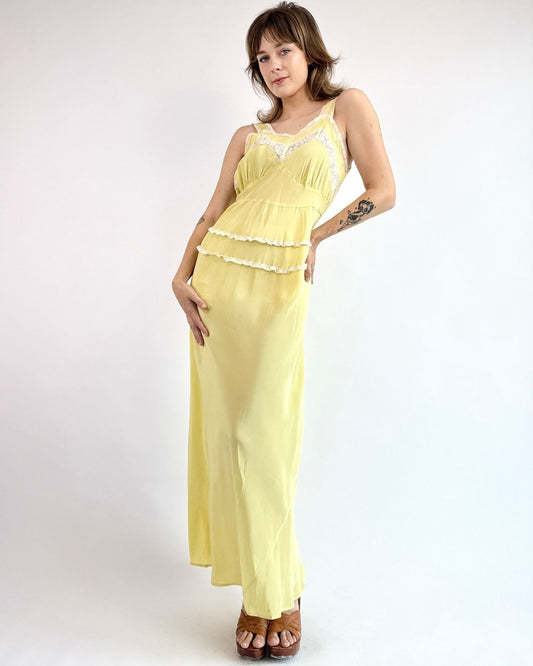 30s Sip of Limoncello Slip Dress