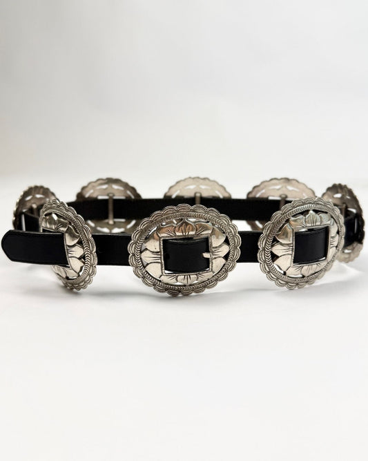 Black Brighton Concho Belt