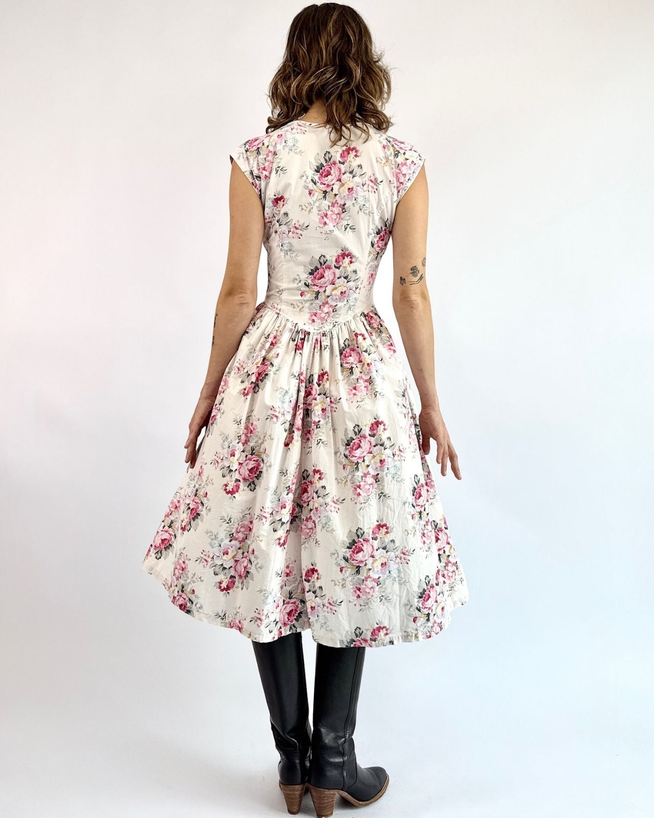 1990s Tea for Two Floral Dress
