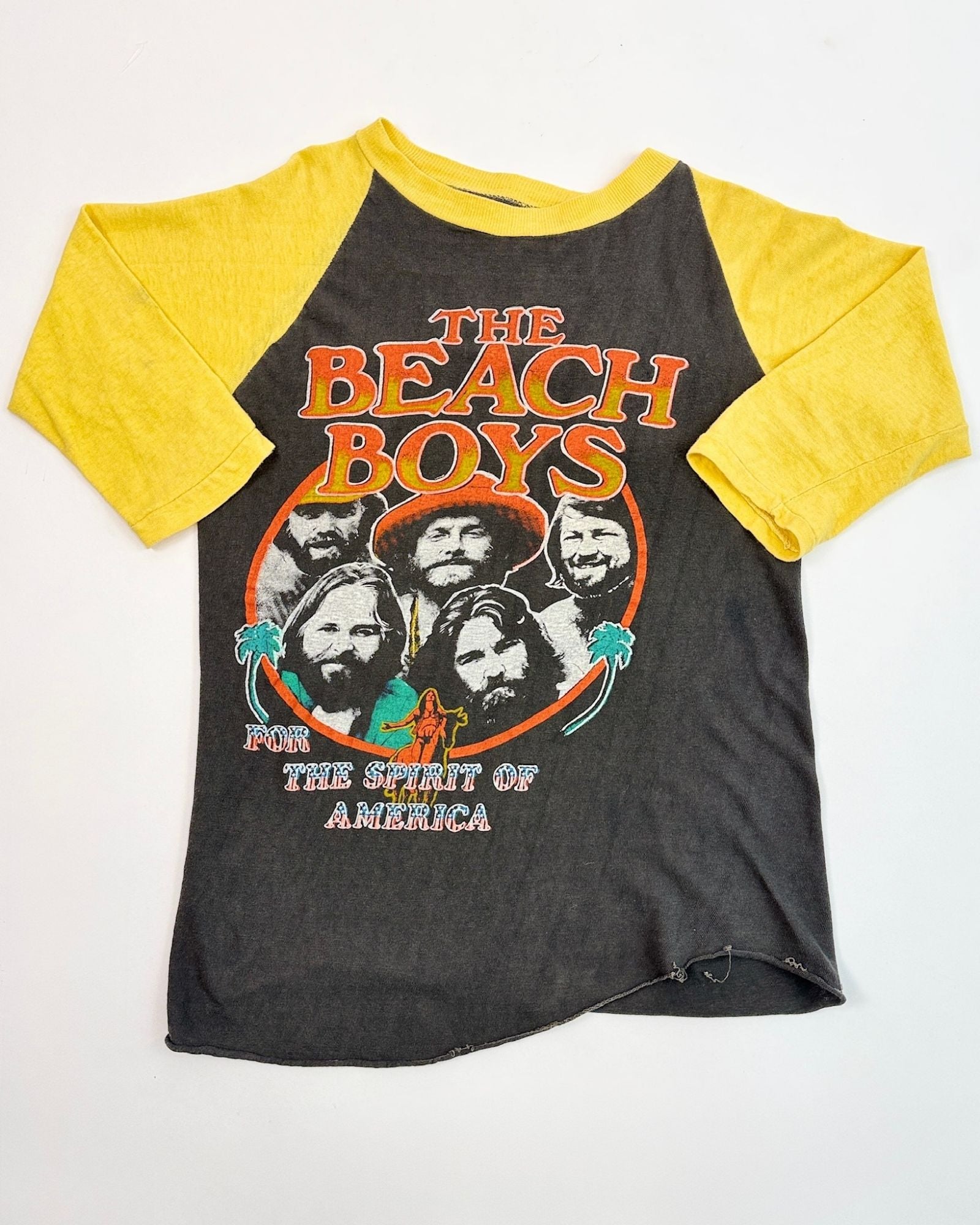 Beach Boys Black and Yellow Raglan Tee