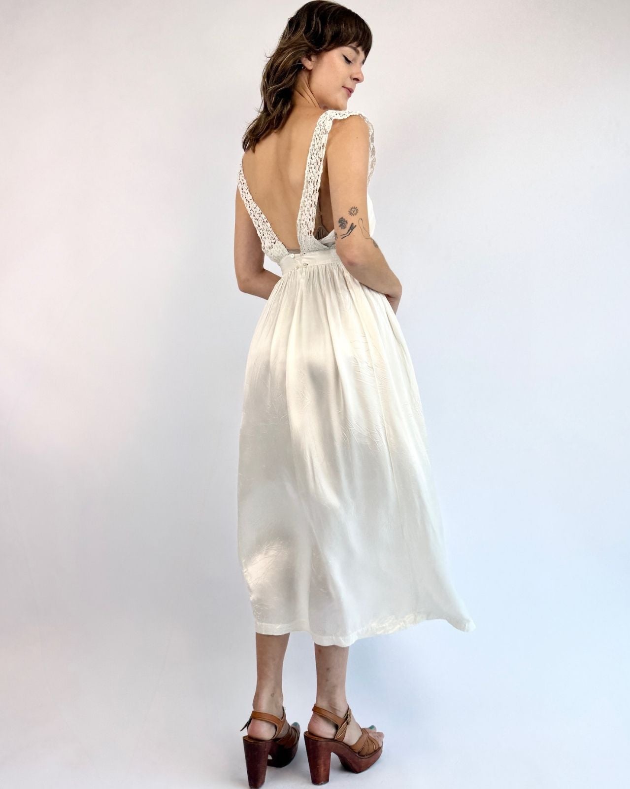 1930s Dove Springs White Slip Dress