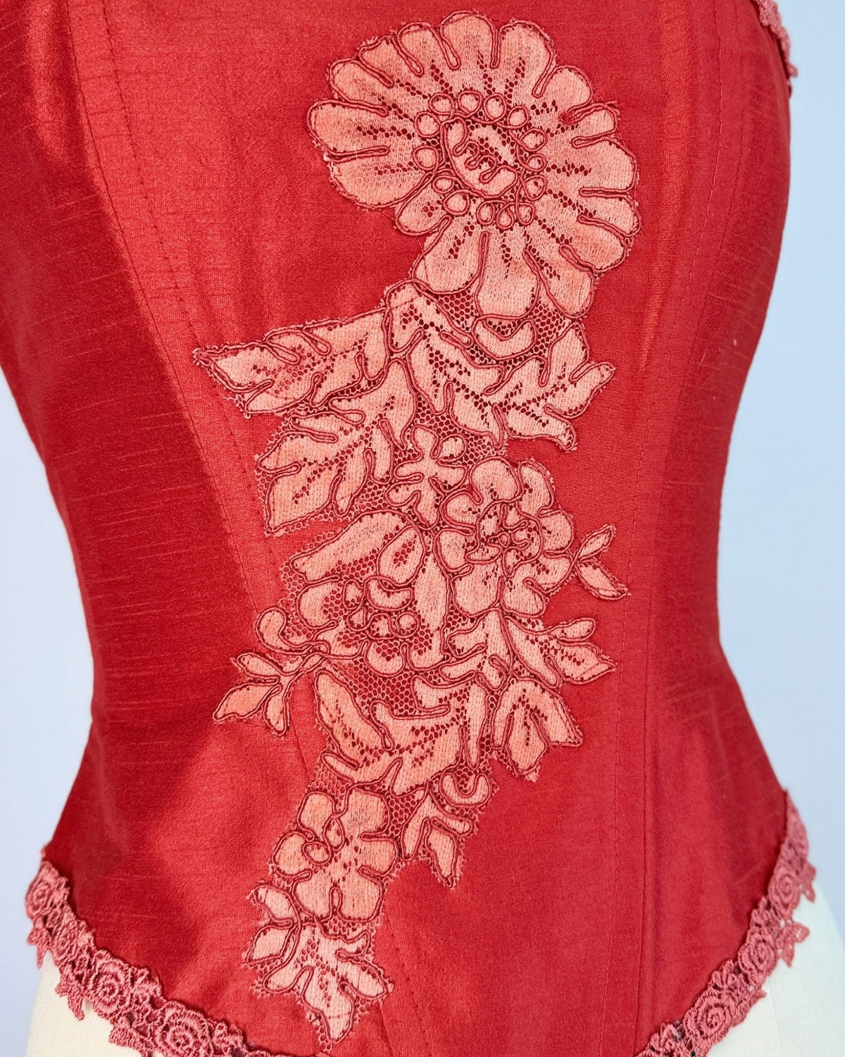Lorrie Kebala Red Silk Bustier