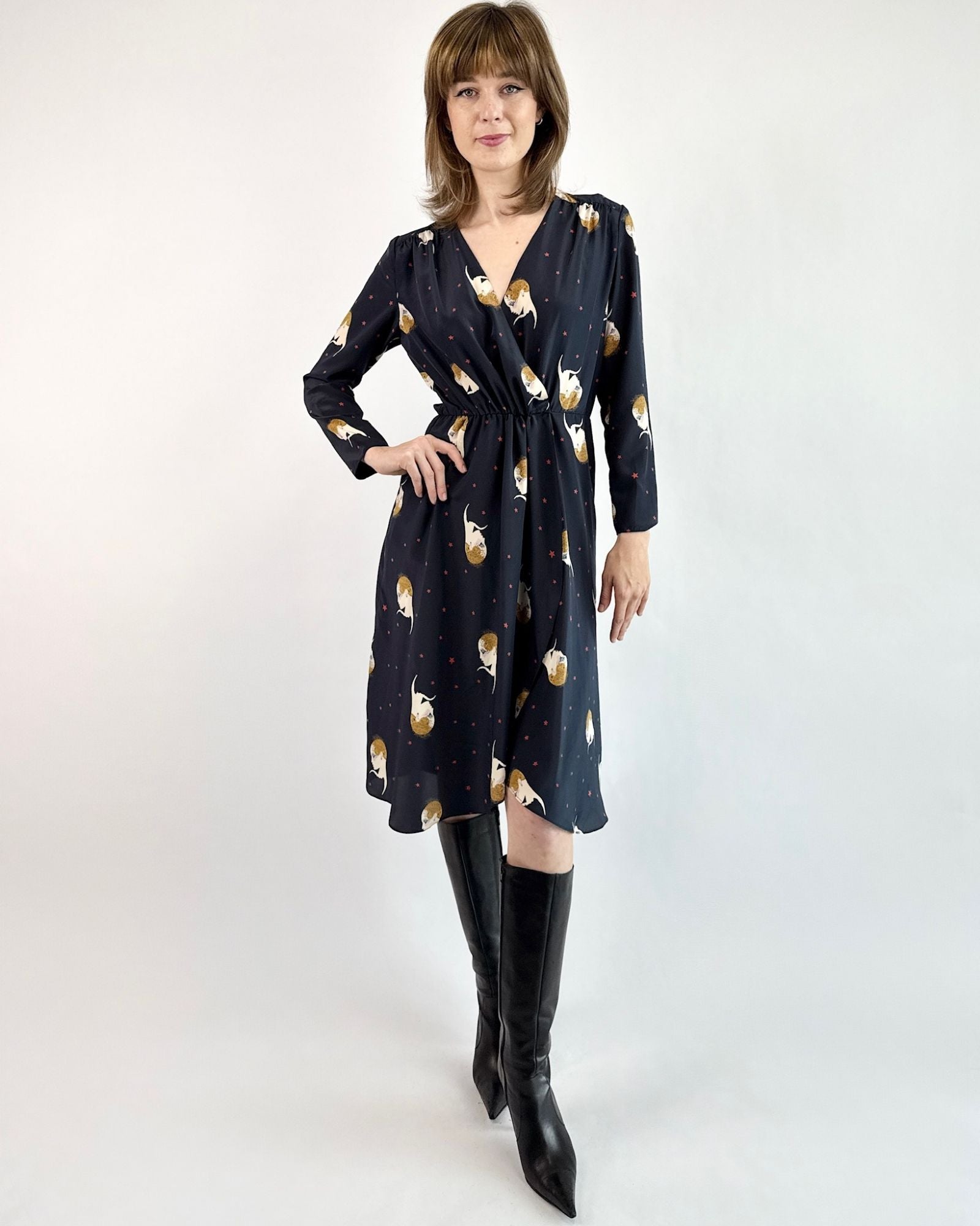 Hanae Mori Daisy Lady Silk Dress