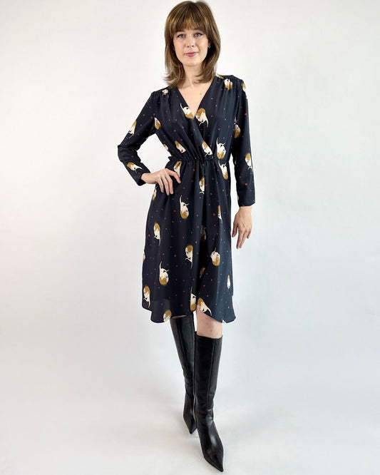 Hanae Mori Daisy Lady Silk Dress