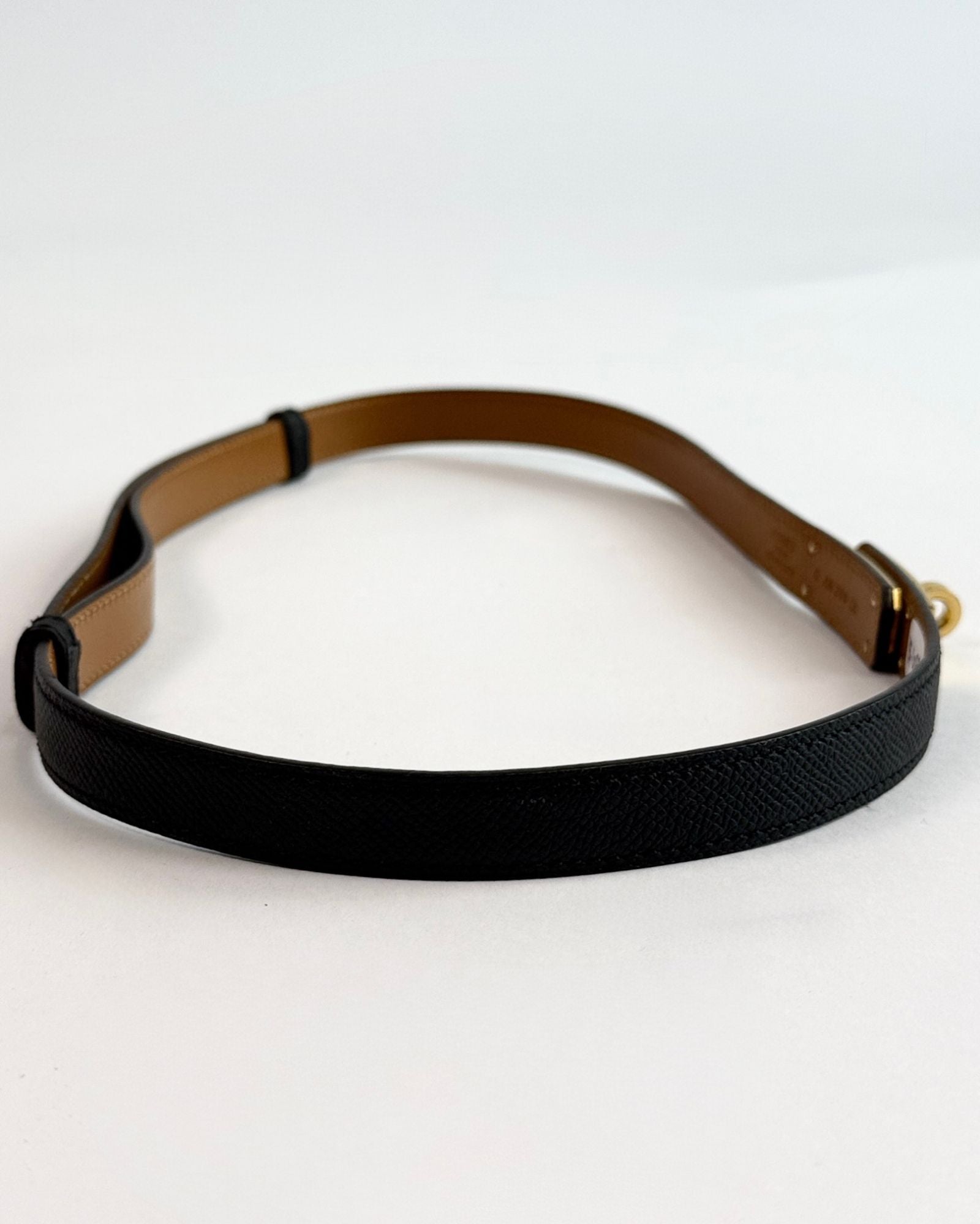 Hermès Black Thin Leather Belt