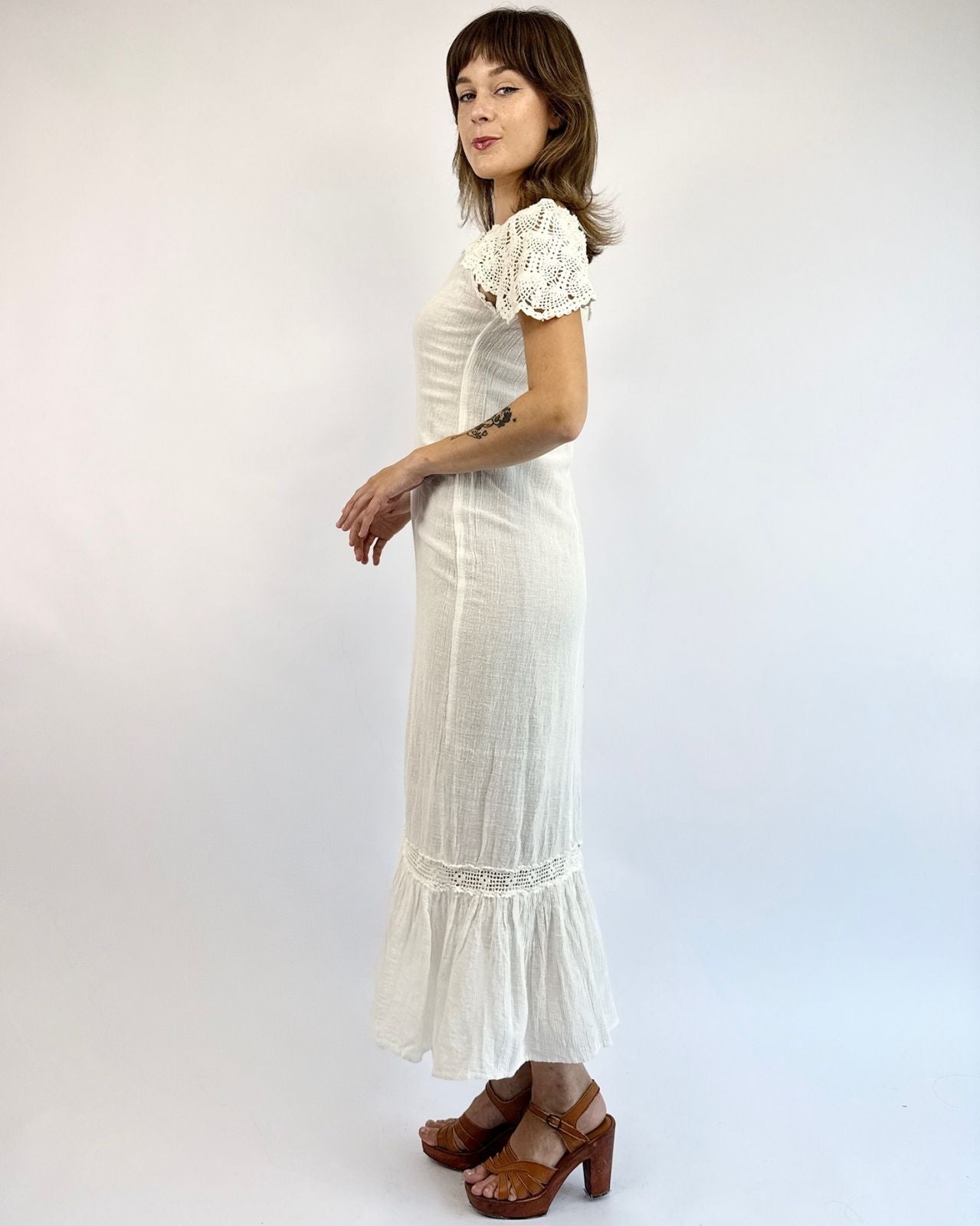 70s Earth Angel Gauze Maxi Dress