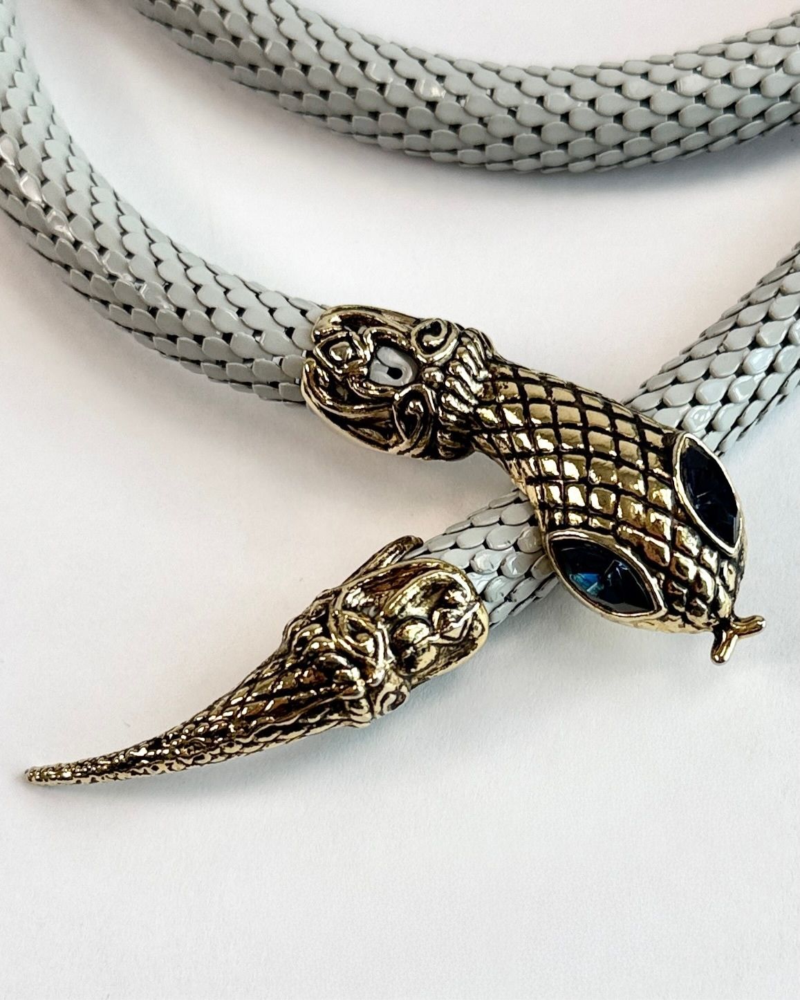 White Snake Mesh Necklace/Belt