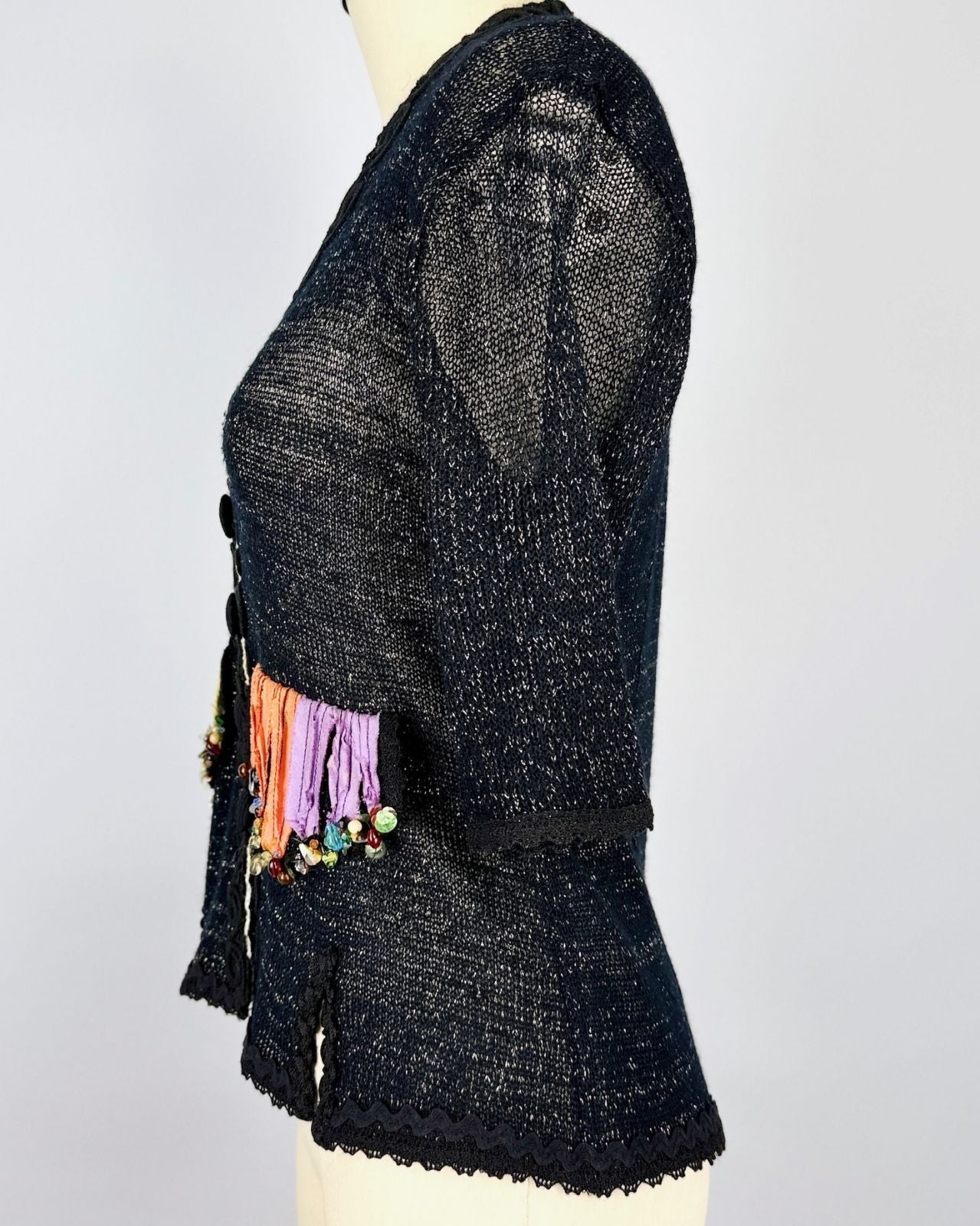 Metallic Knit Embellished Sweater