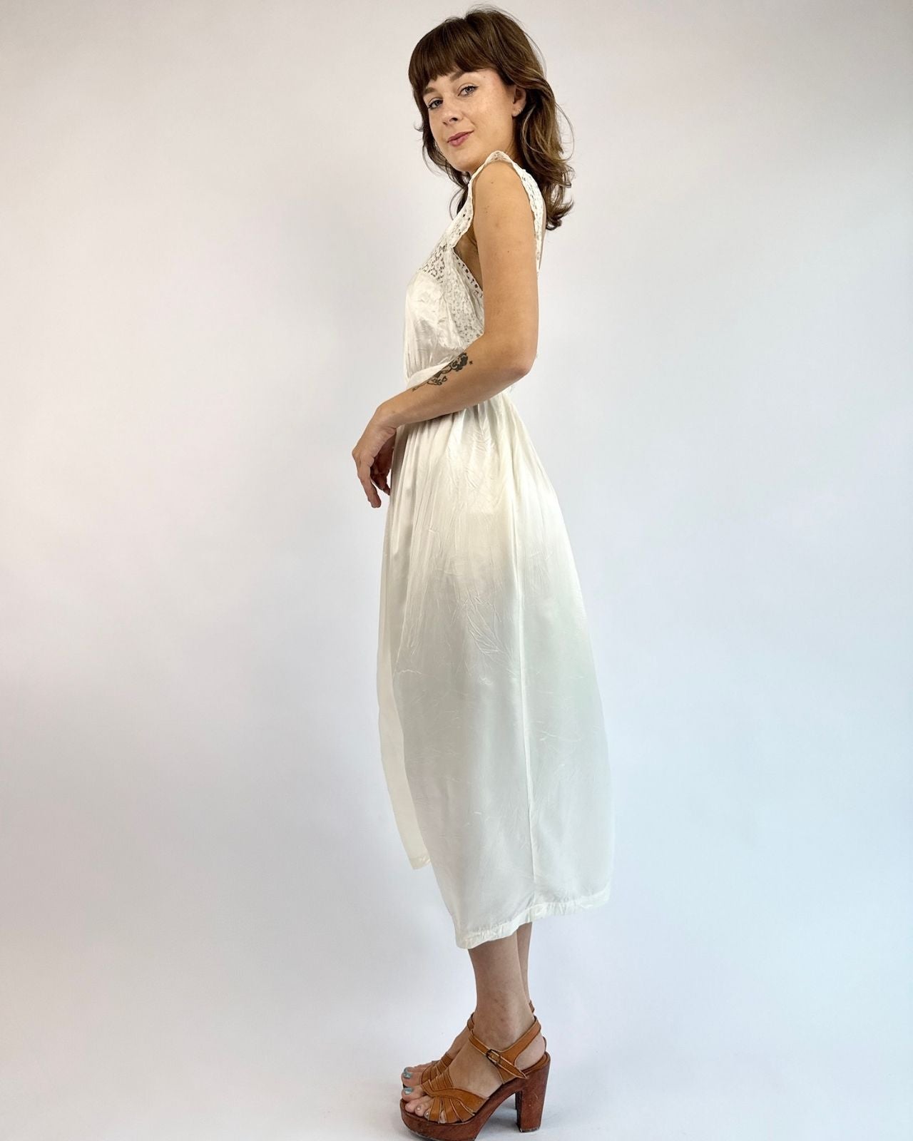 1930s Dove Springs White Slip Dress