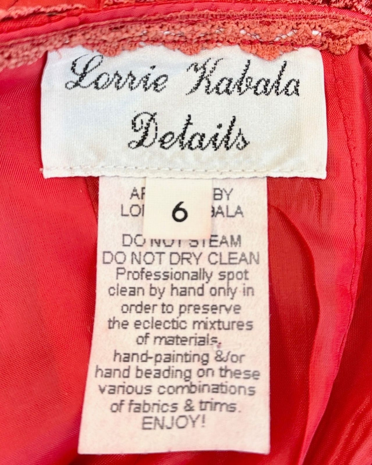 Lorrie Kebala Red Silk Bustier