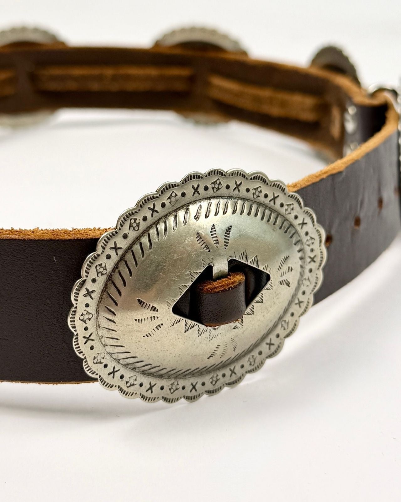 Thick Brown Concho Belt