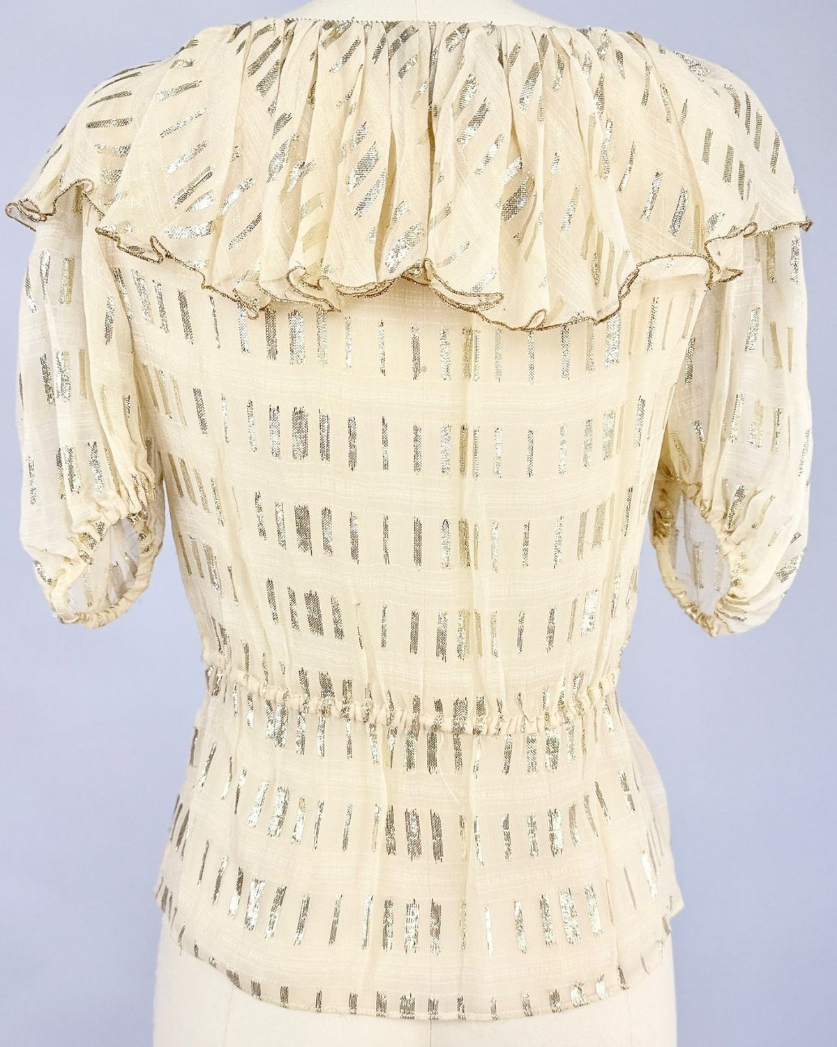 Gold Threaded Ruffle Blouse