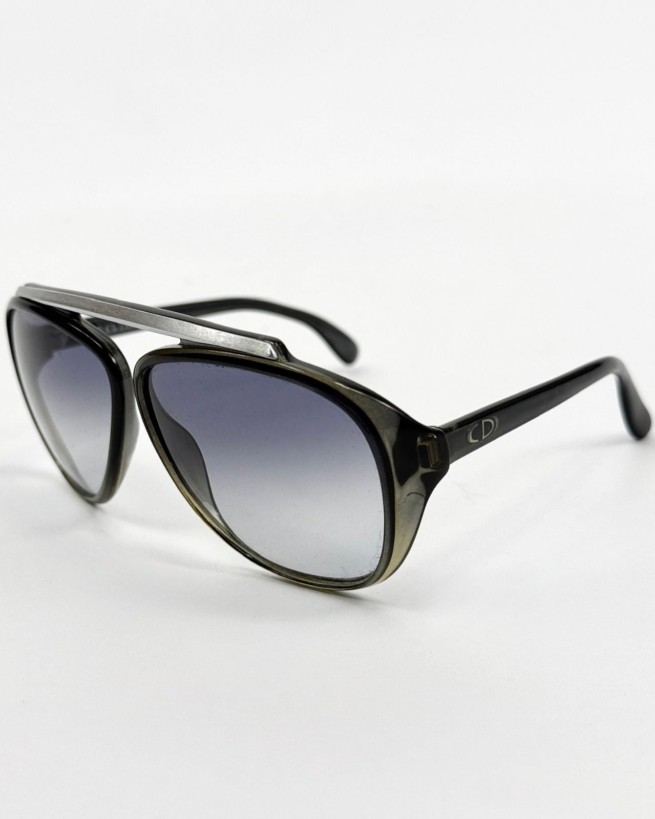 Christian Dior Silver Bar Aviator Sunglasses