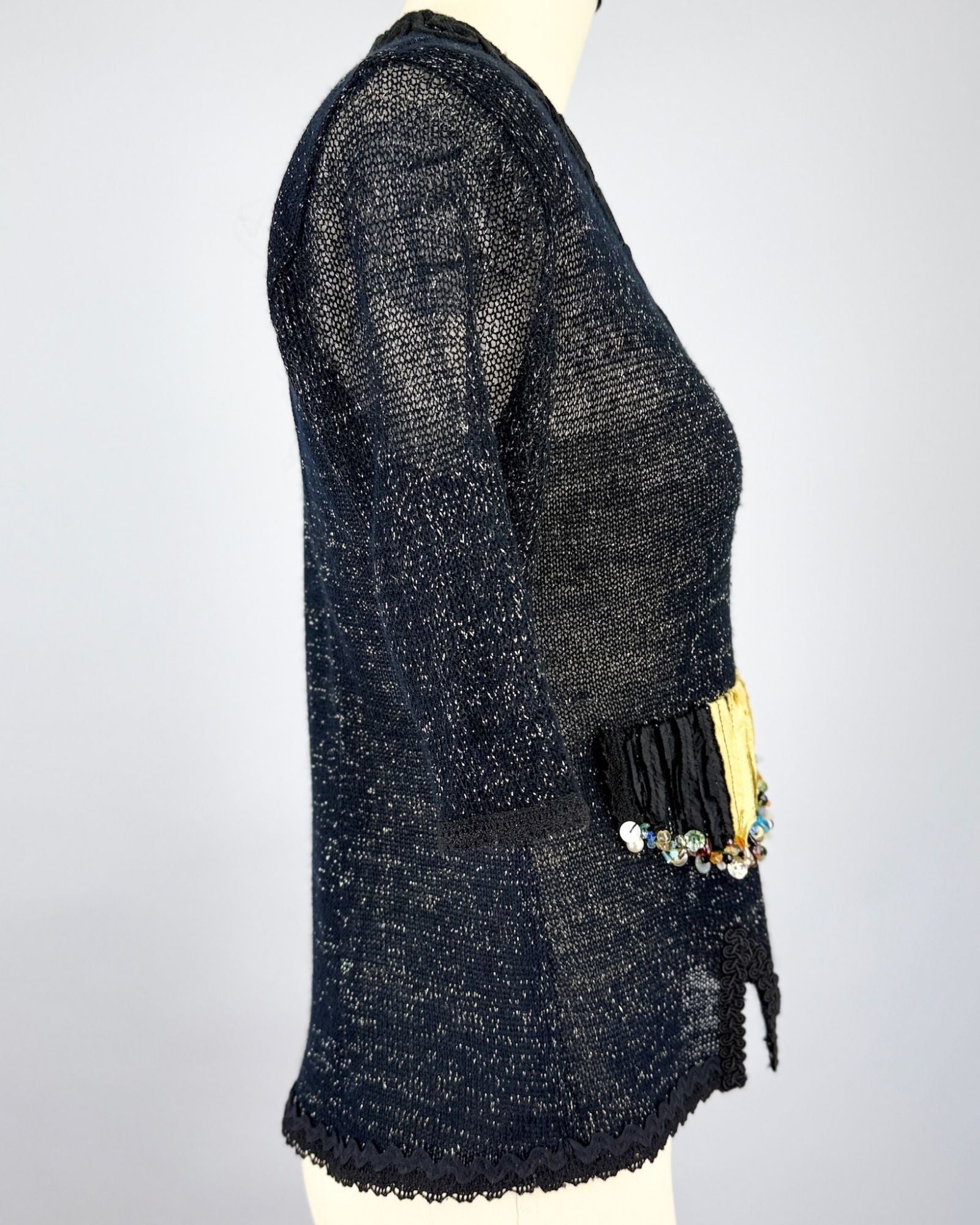 Metallic Knit Embellished Sweater