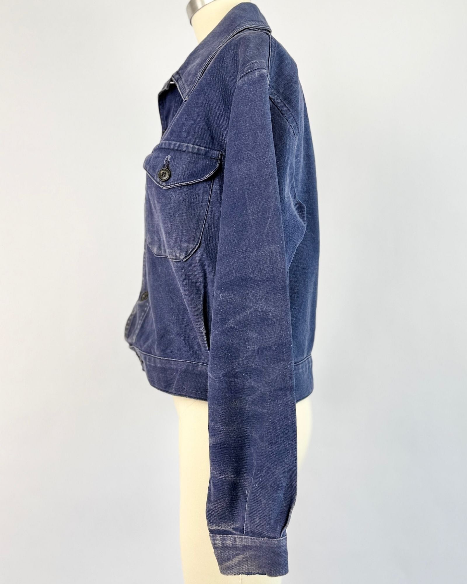 Blue French Cotton Workwear Jacket