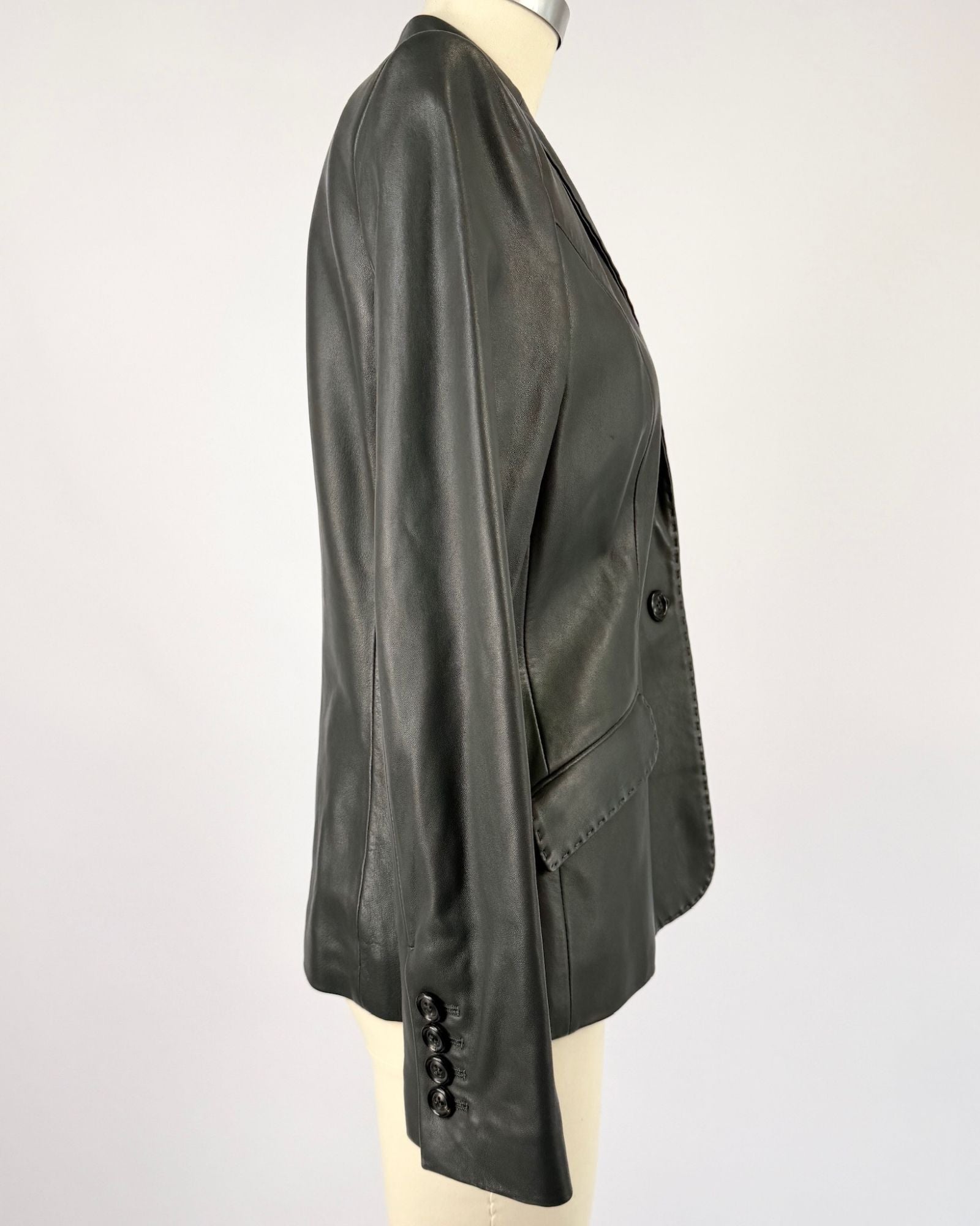 Piazza Sempione Elephant Gray Leather Jacket