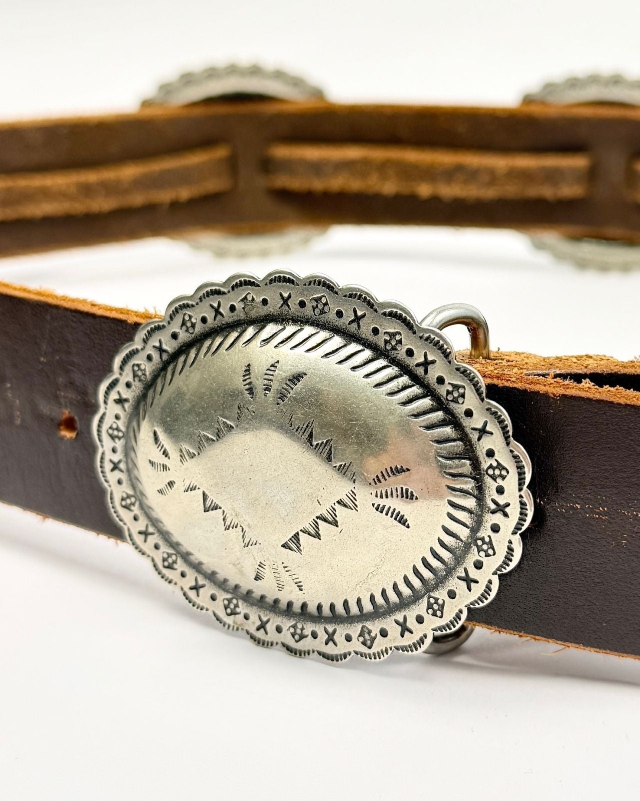 Thick Brown Concho Belt