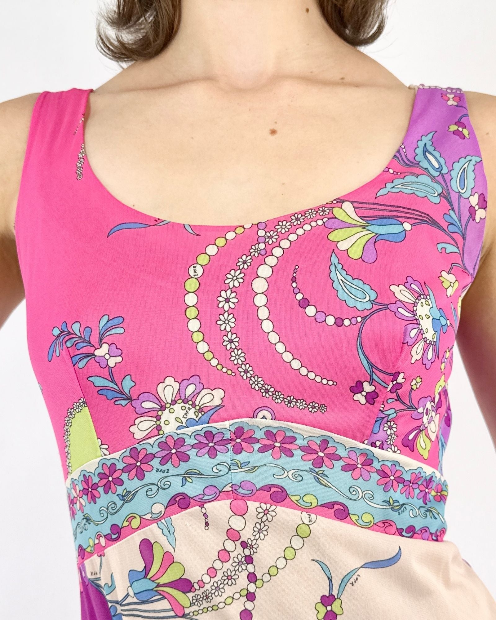 Emilio Pucci for Form Fit Rogers Colorful Calling Floral Slip