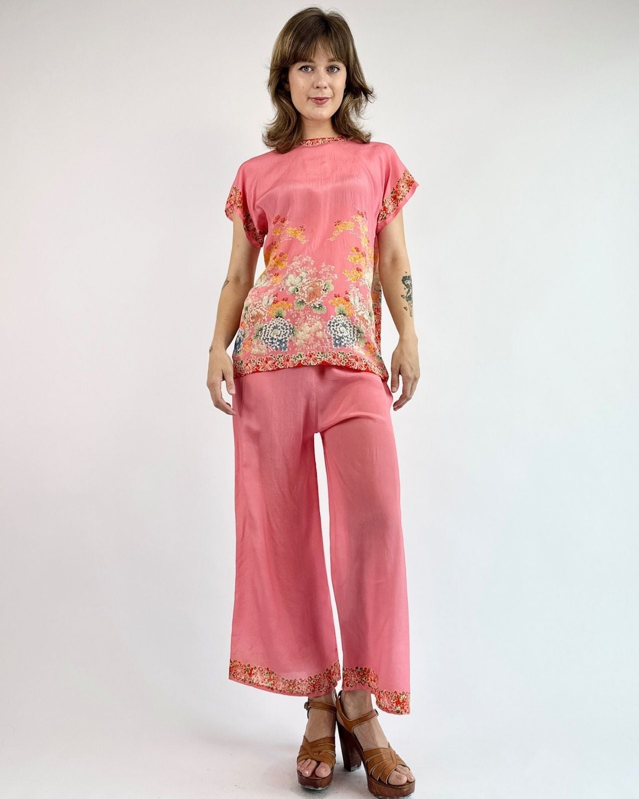 1920s Sweet Dreams in Pongee Silk Set