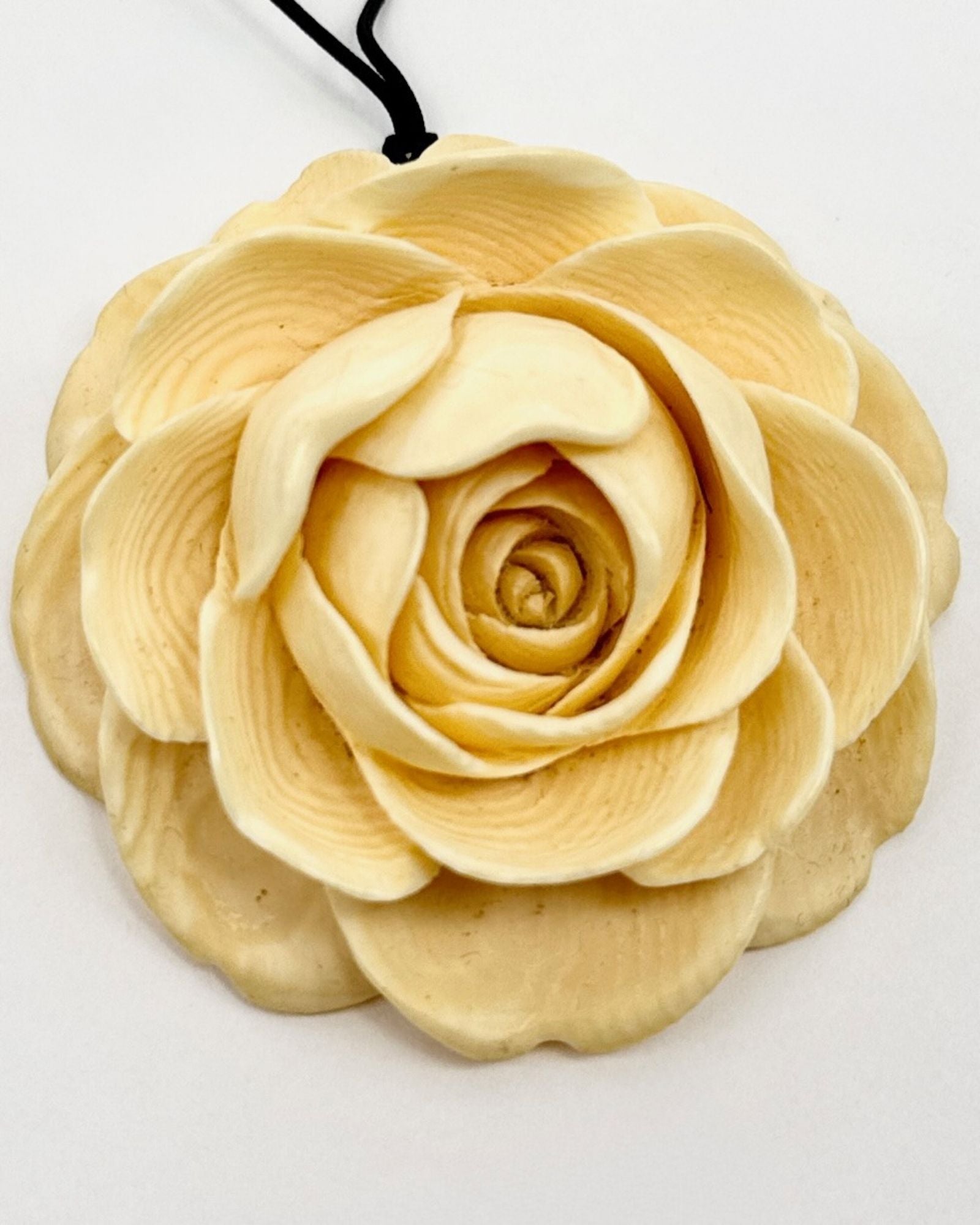 Wood Carved Rose Necklace