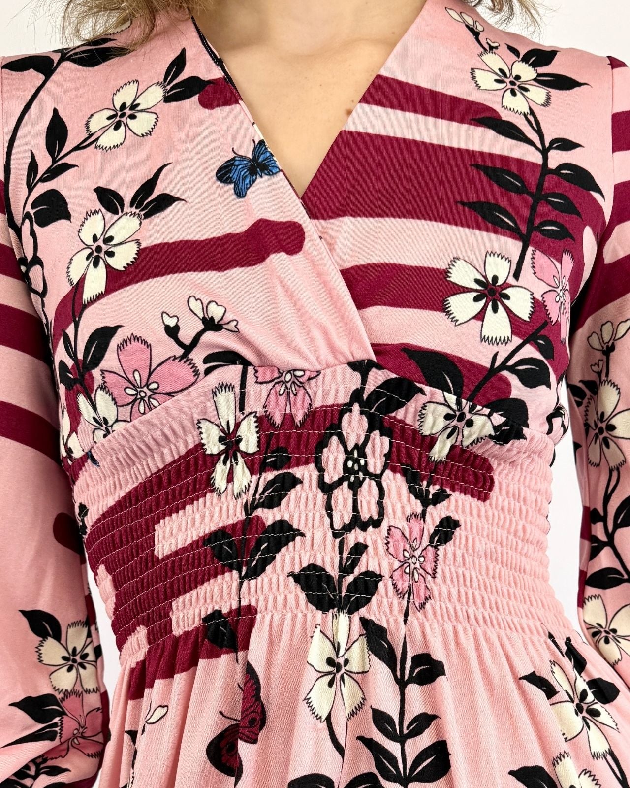 Hanae Mori Ban Lon By Vivid Cherry Blossom Dress