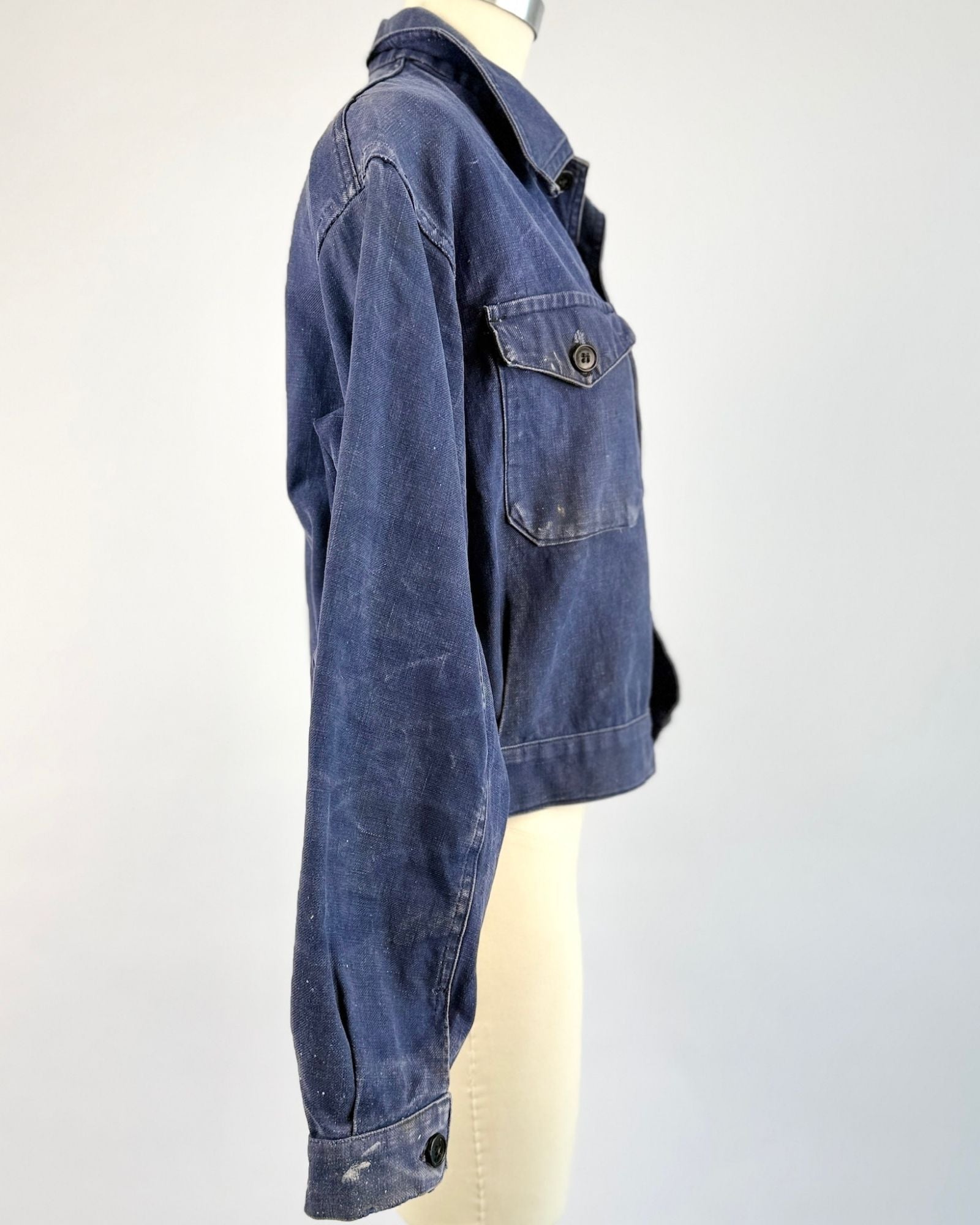 Blue French Cotton Workwear Jacket
