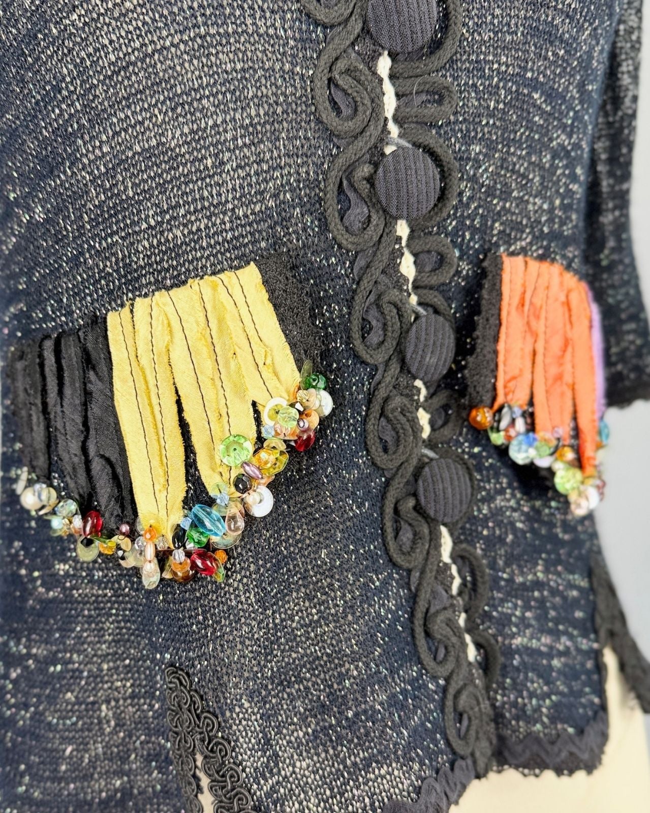 Metallic Knit Embellished Sweater