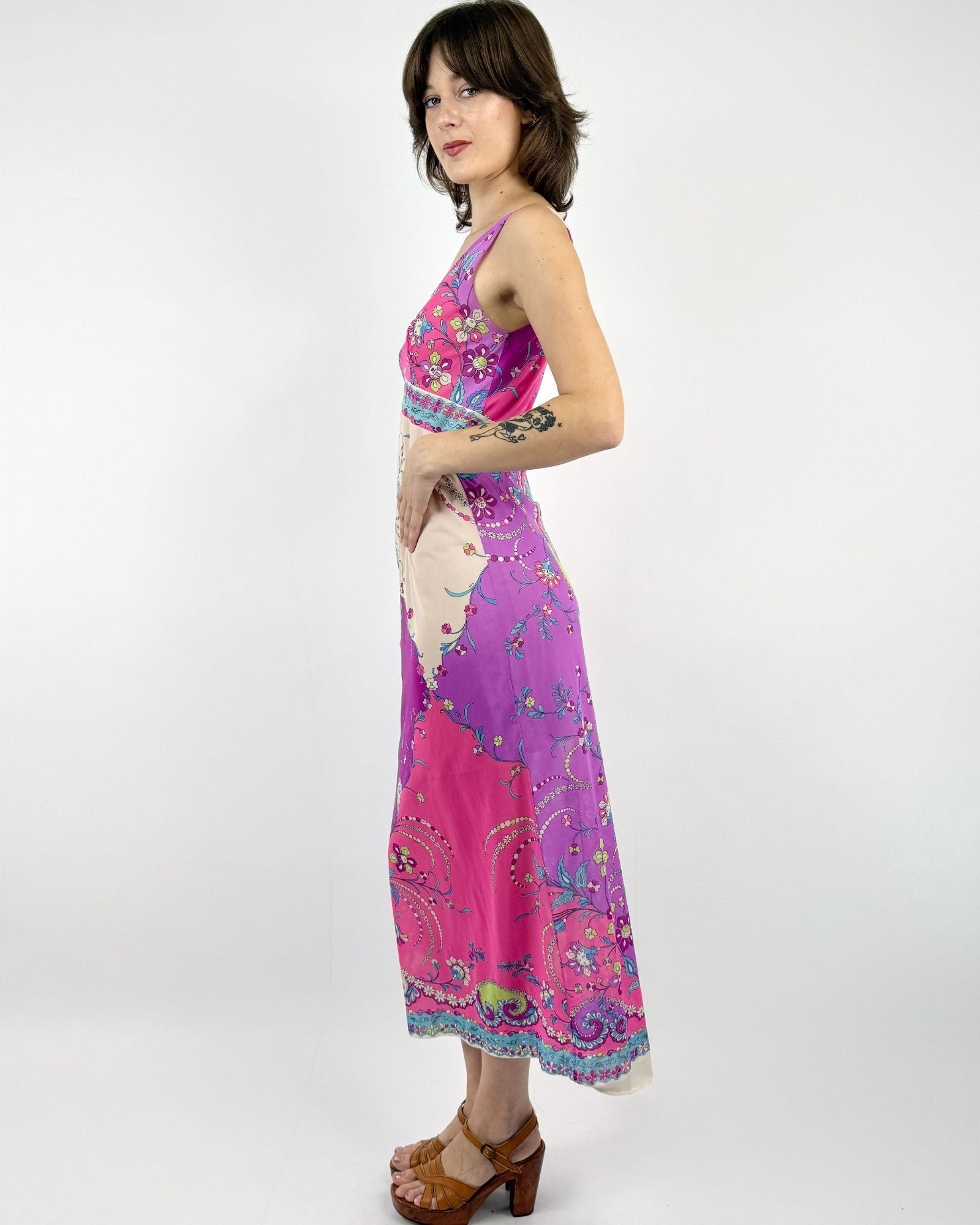 Emilio Pucci for Form Fit Rogers Colorful Calling Floral Slip