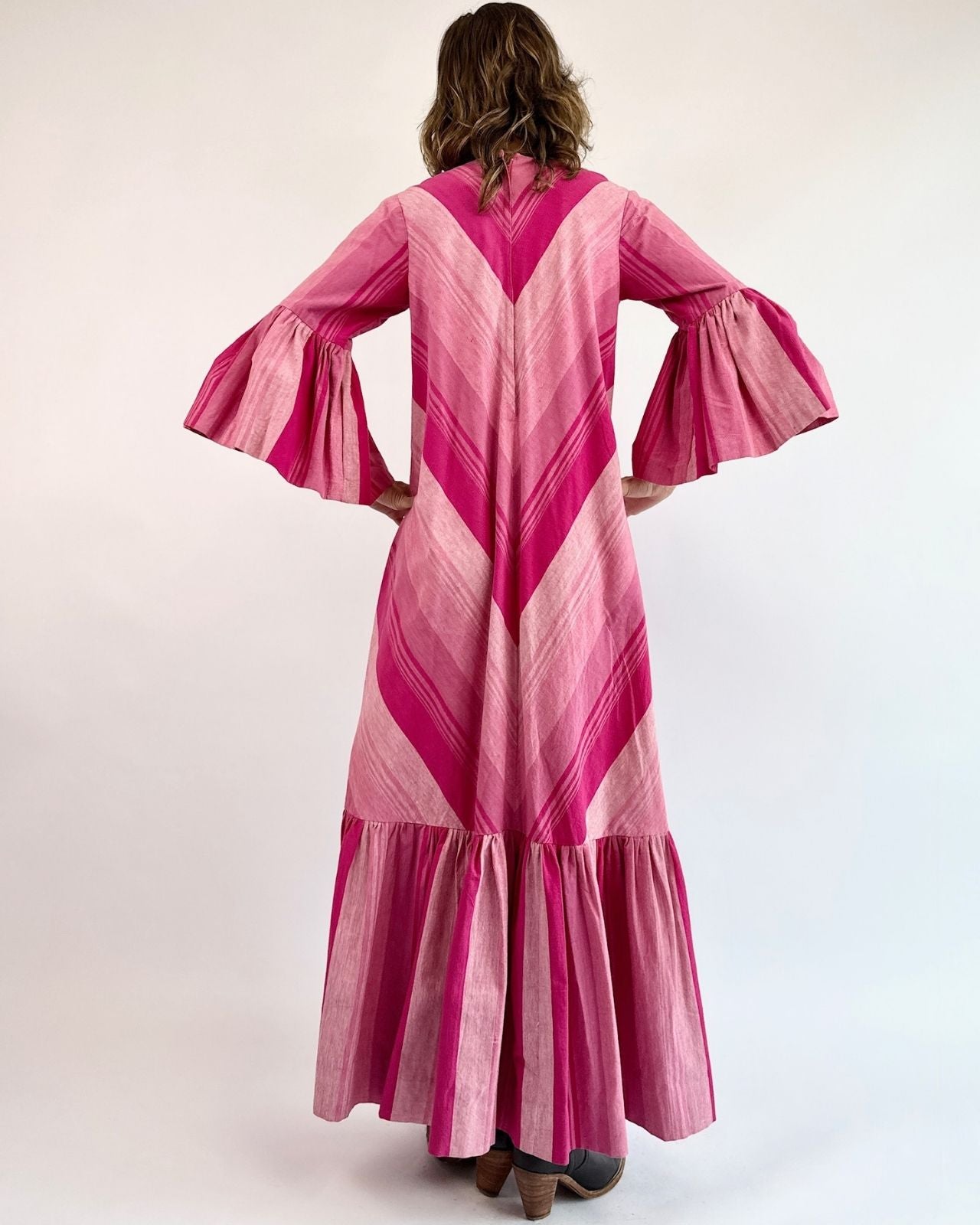 1970s Mariposa To The Max Magenta Dress