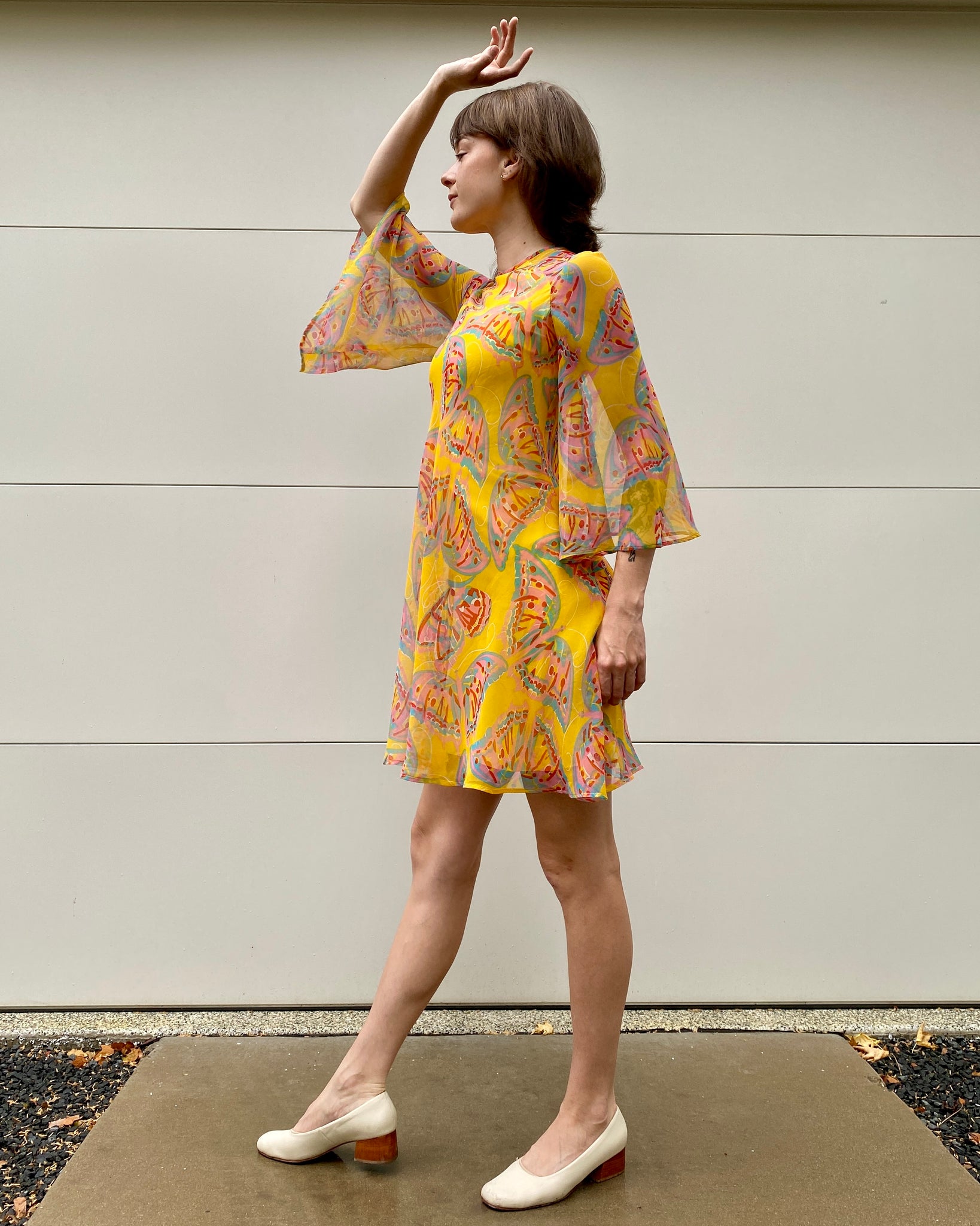 60’s Chiffon Butterfly Dress