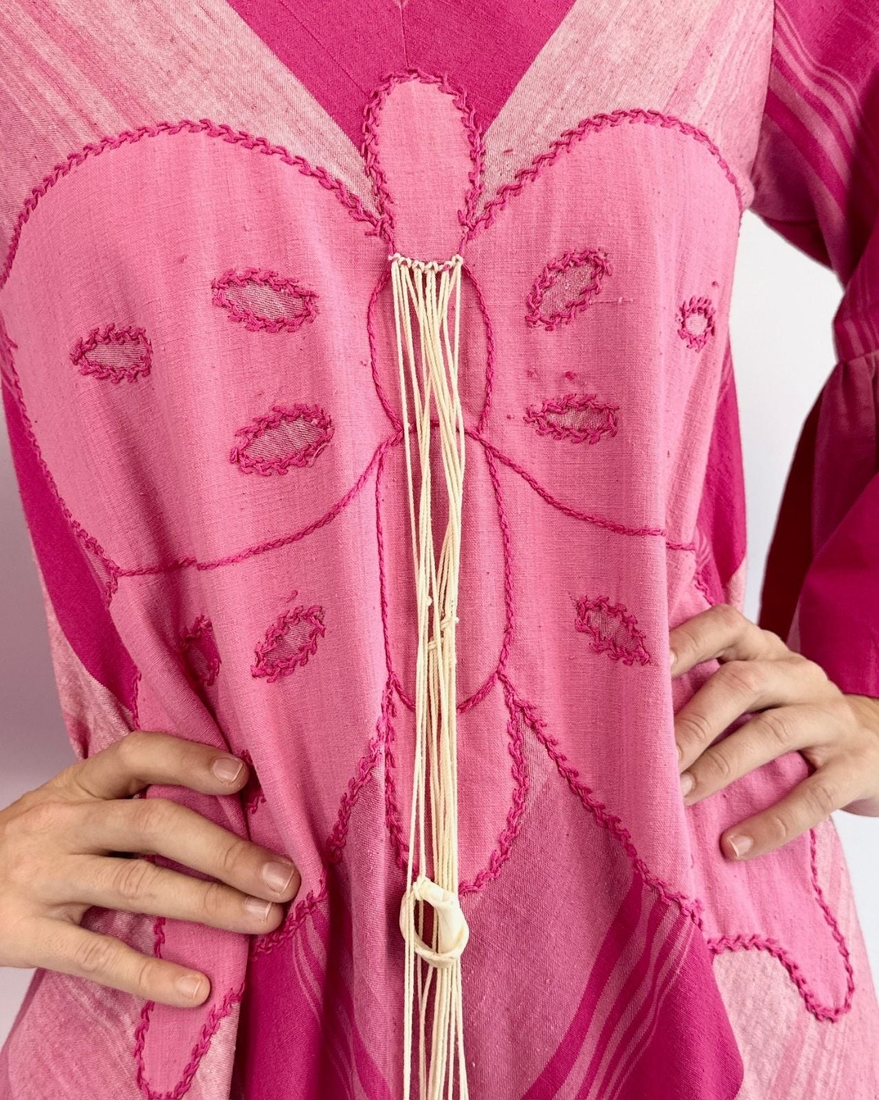 1970s Mariposa To The Max Magenta Dress