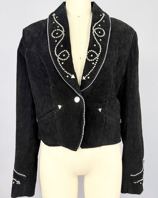 Cripple Creek Black Suede Studded Jacket