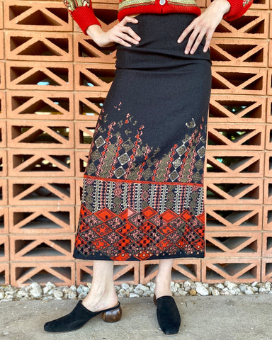 Christian Lacroix Colorful Wool Skirt