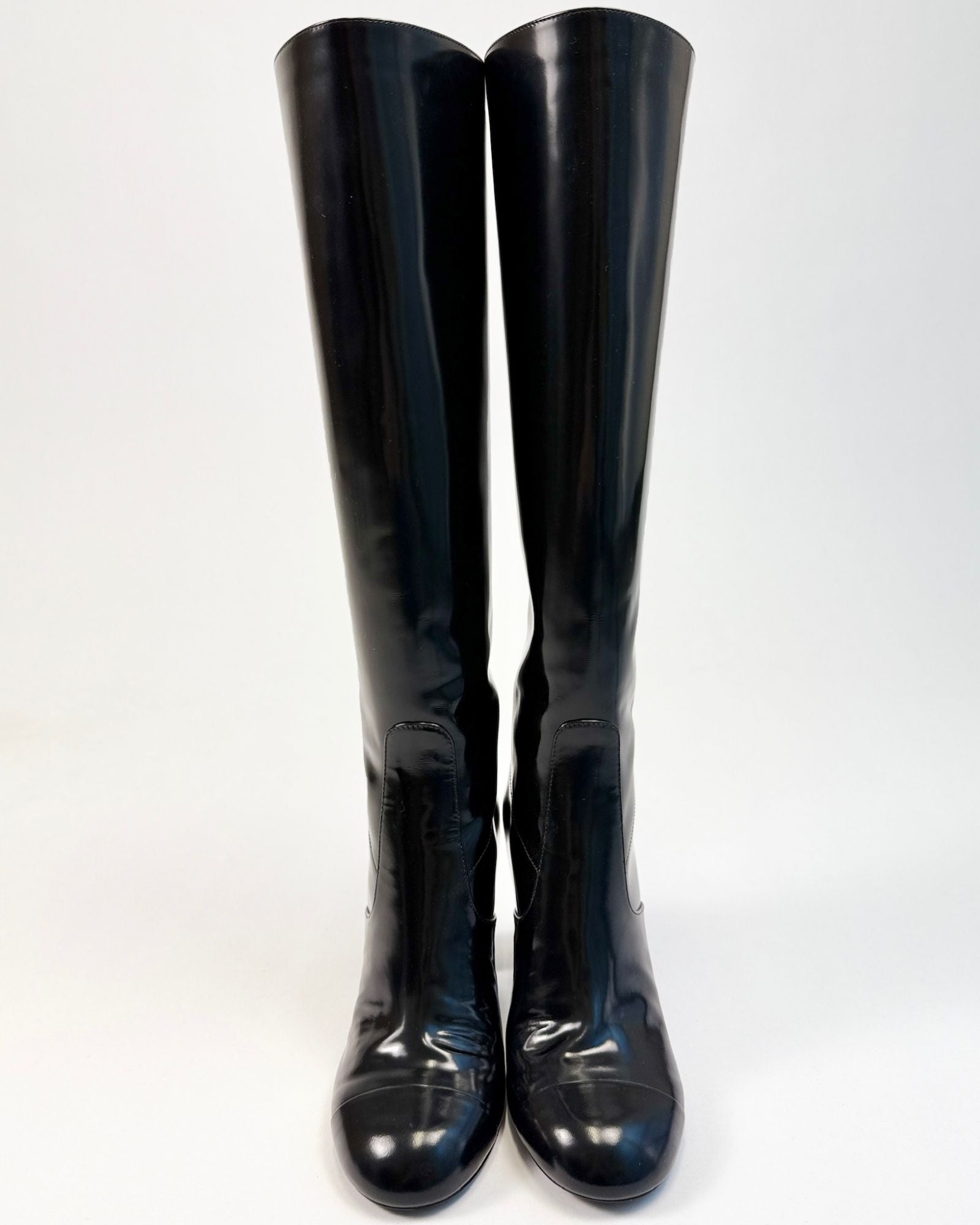 Chanel Black Knee High Boots