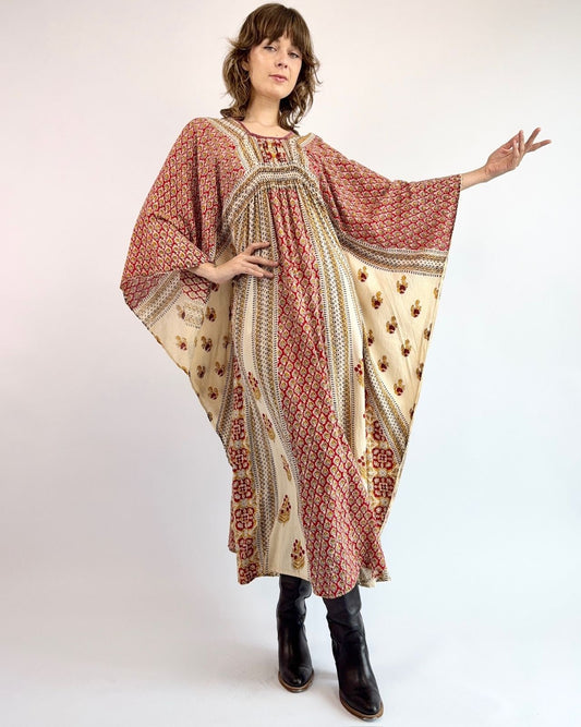 1970s Sandswept Gems Indian Cotton Caftan