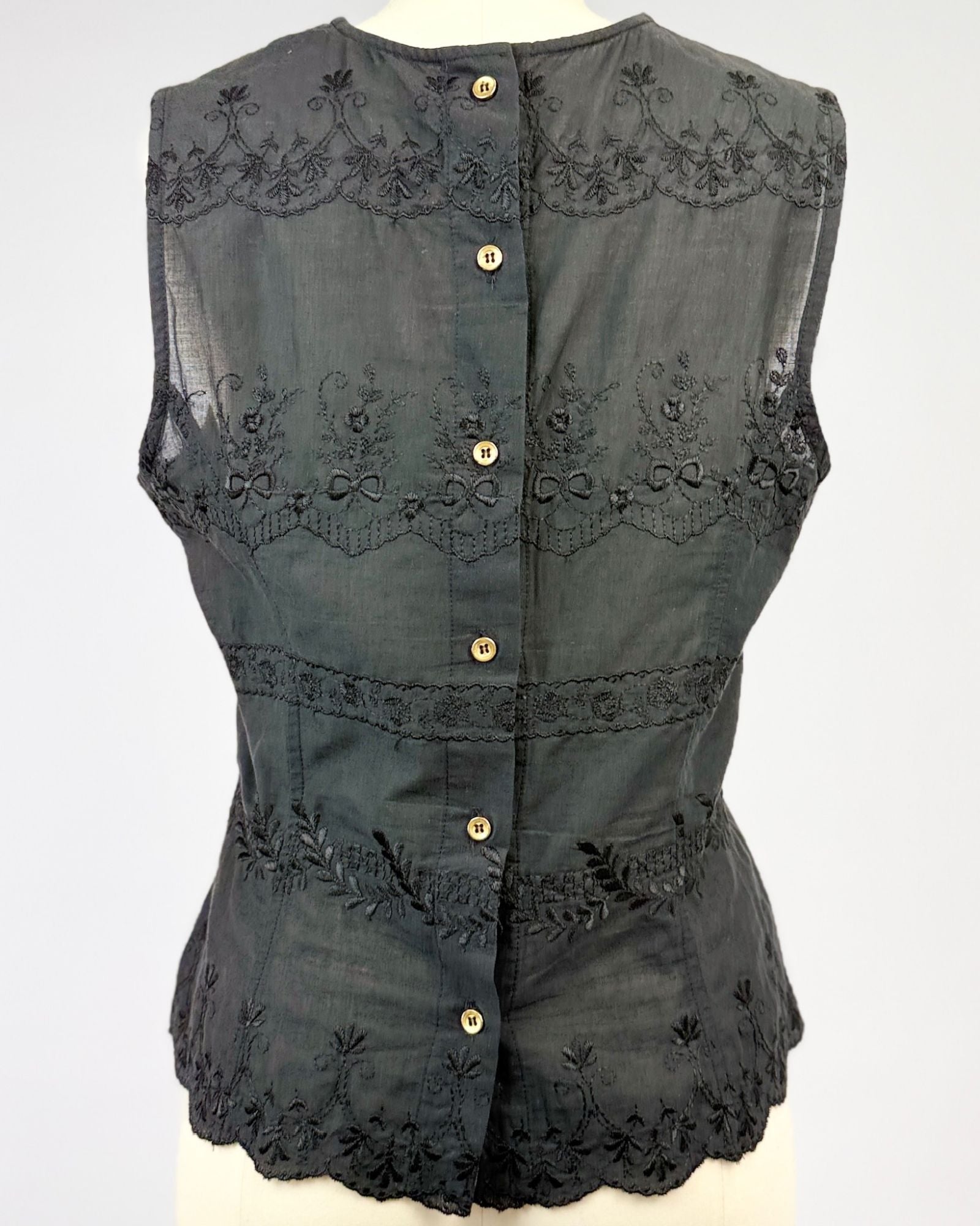 Todd Oldham Black Eyelet Blouse