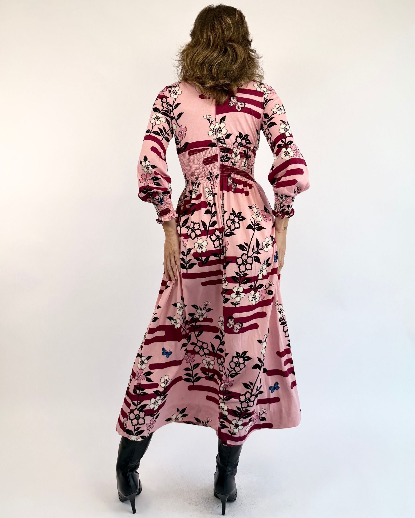 Hanae Mori Ban Lon By Vivid Cherry Blossom Dress