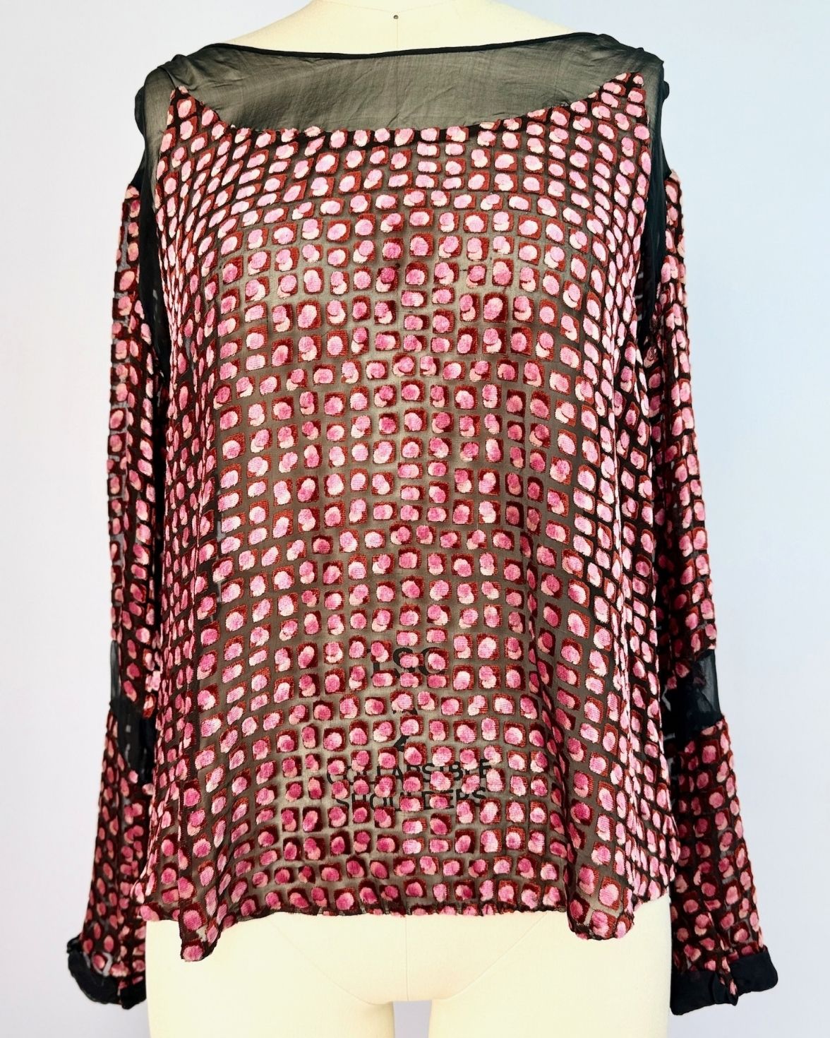 1920s Burnout Silk Blouse