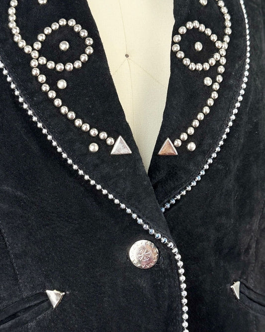 Cripple Creek Black Suede Studded Jacket