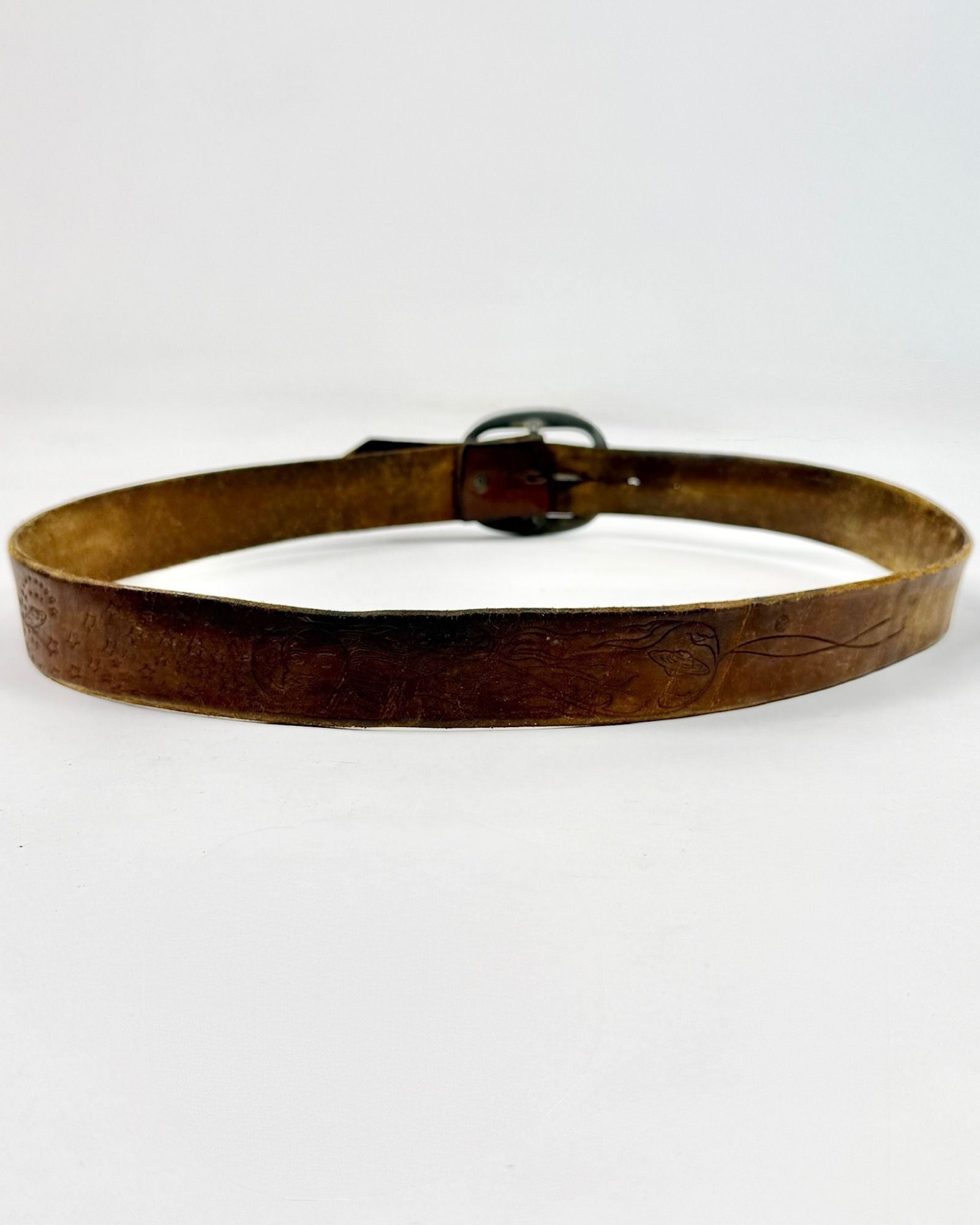 Sun and Moon Leather Belt