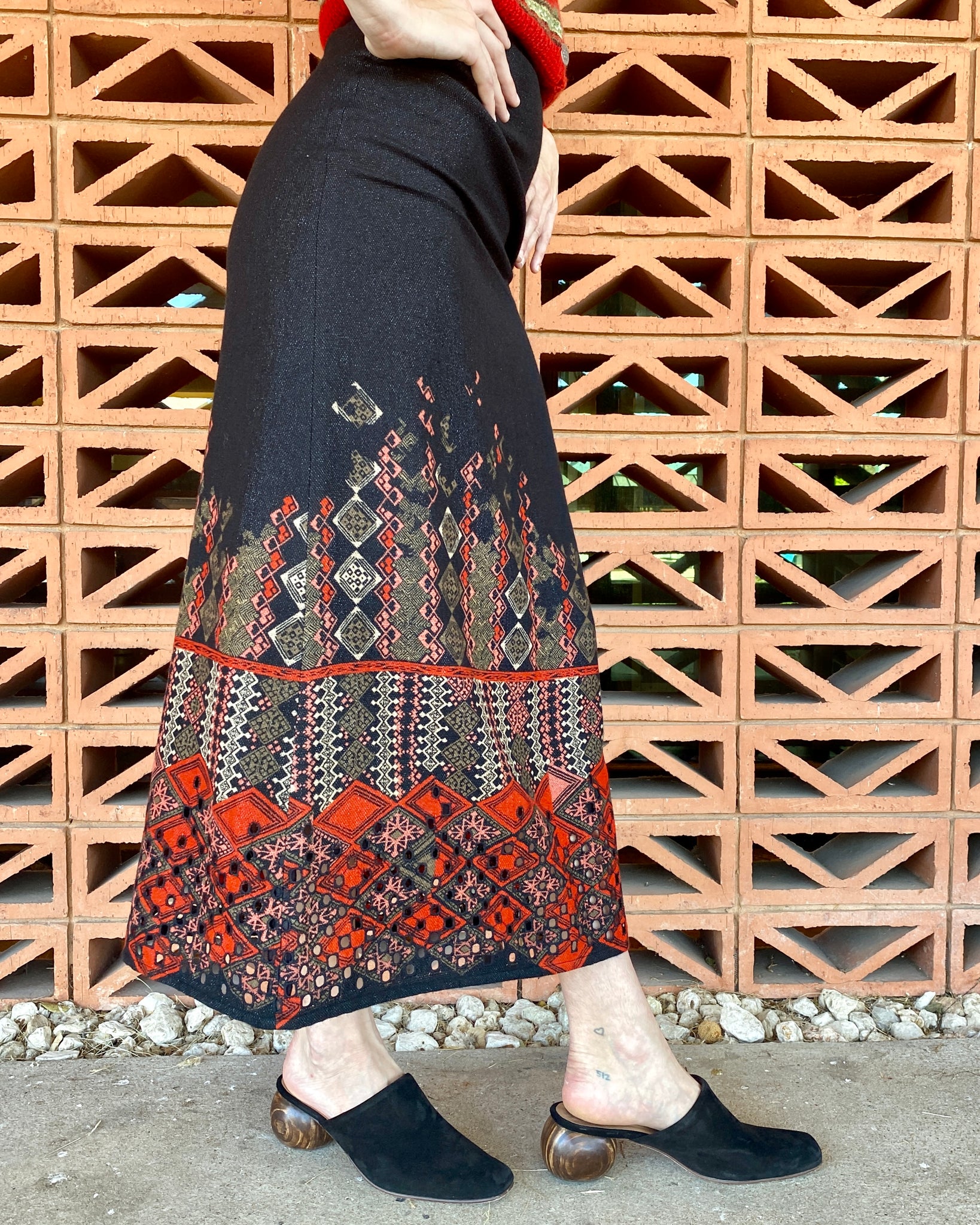 Christian Lacroix Colorful Wool Skirt