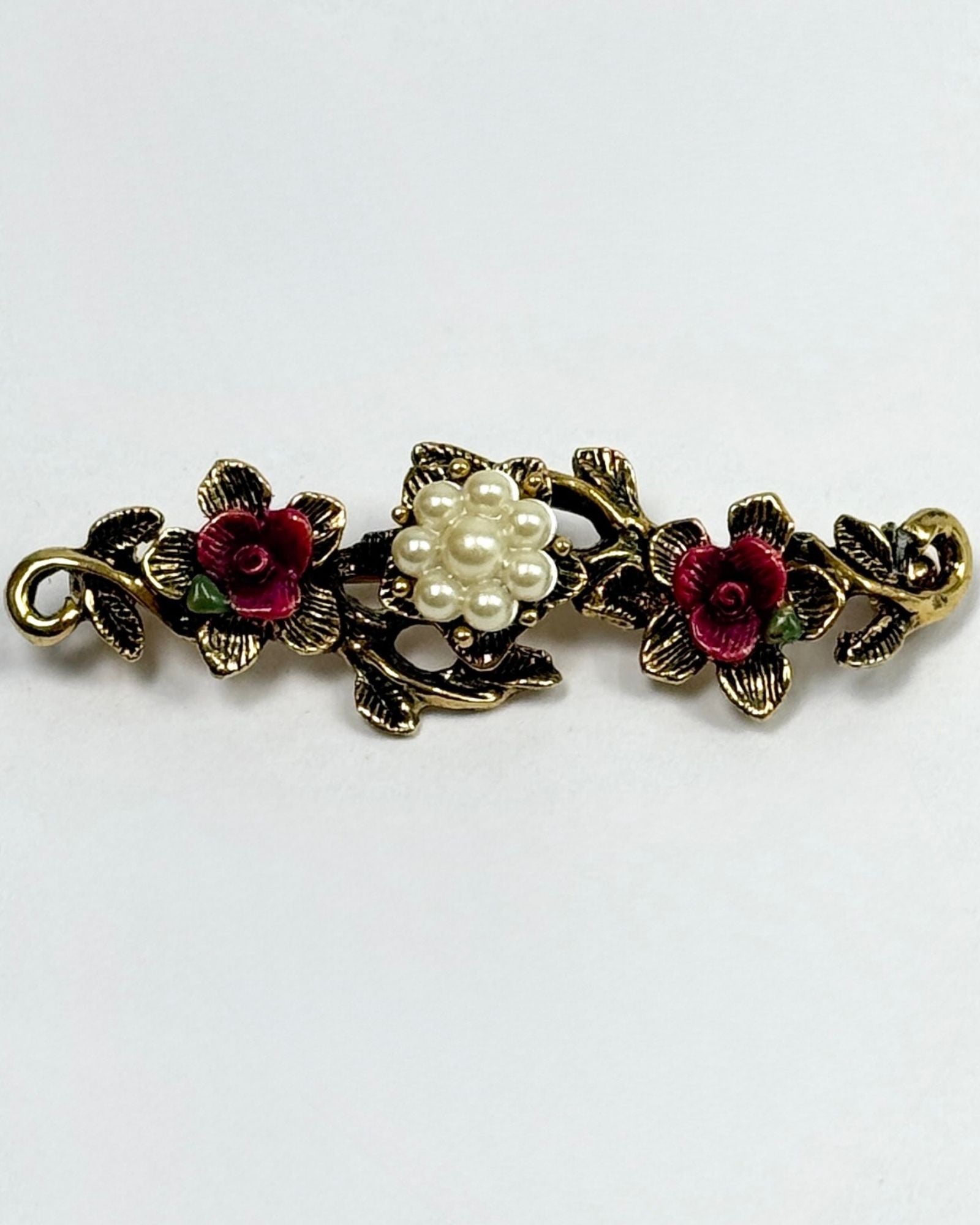 Rosette and Pearl Brooch