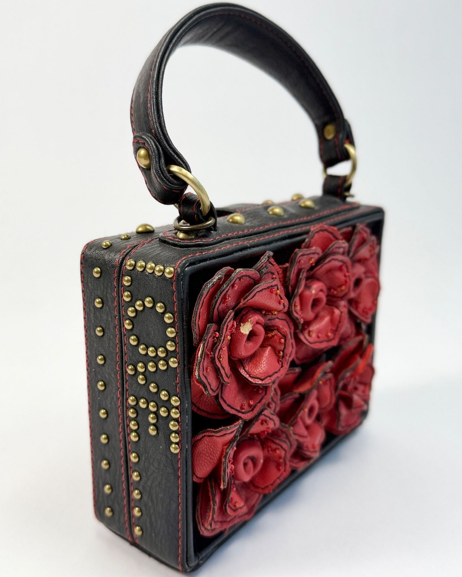 Mary Frances Studded Rose Box Purse
