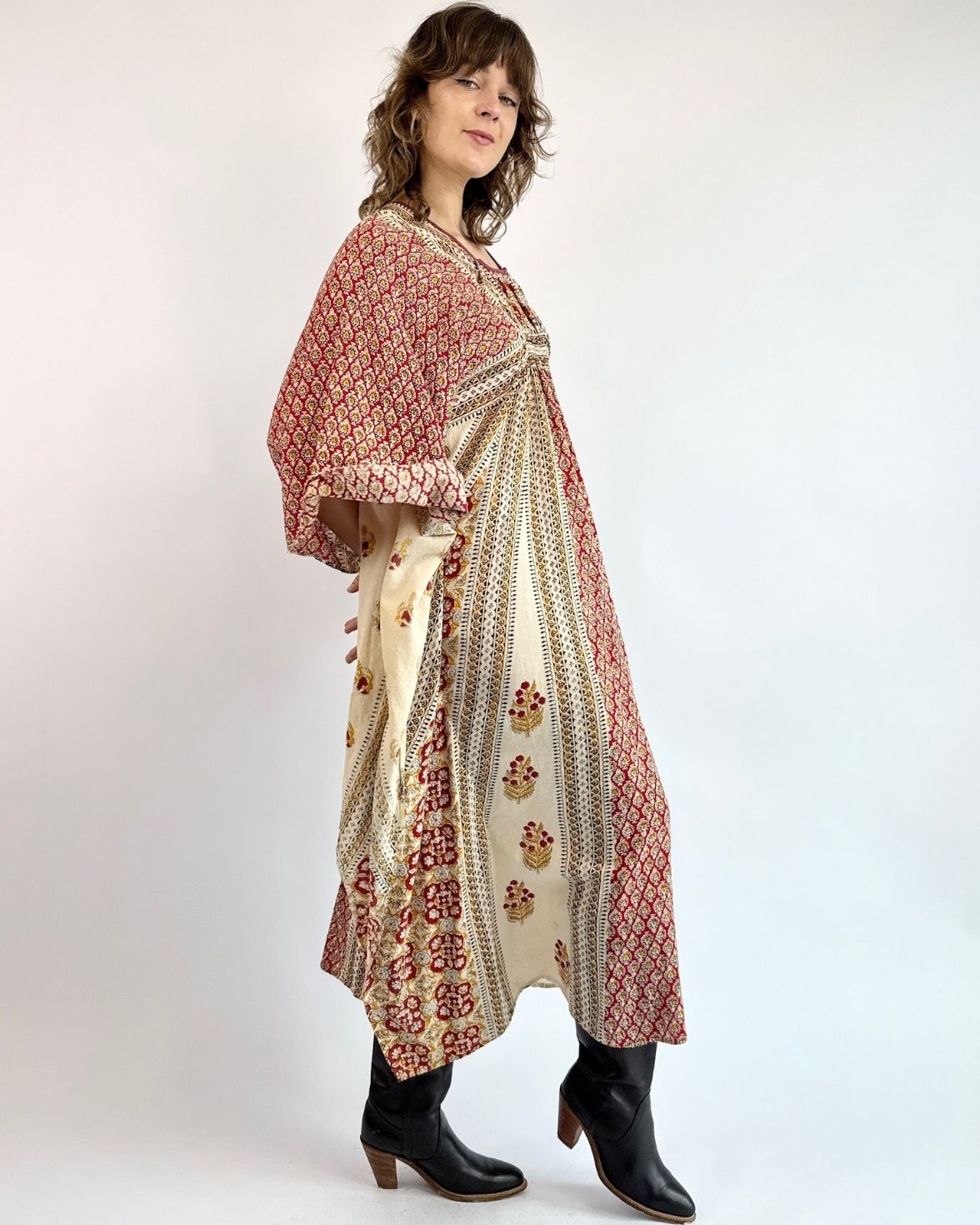 1970s Sandswept Gems Indian Cotton Caftan